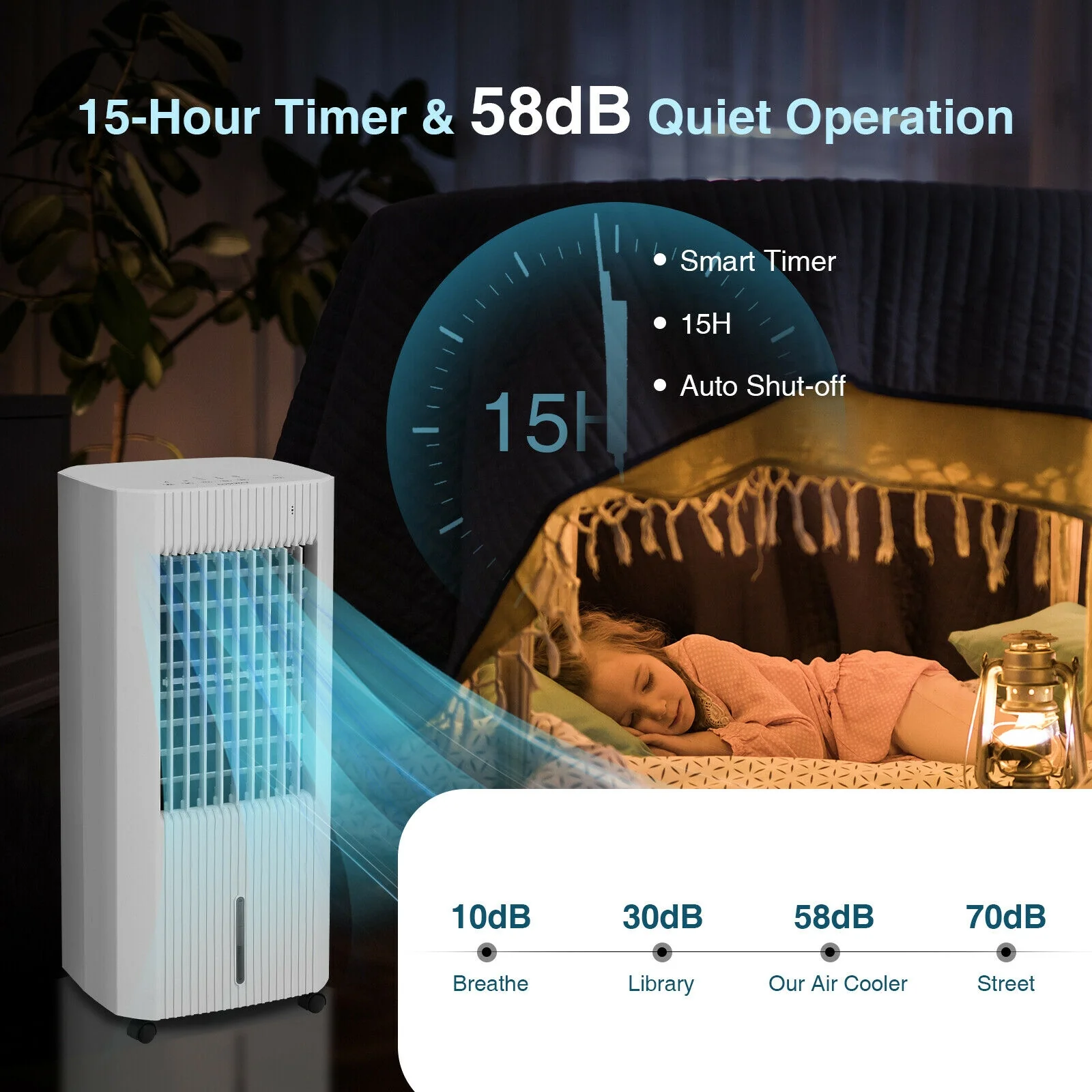 3-In-1 Evaporative Air Cooler, 3 Modes, White - Image 6