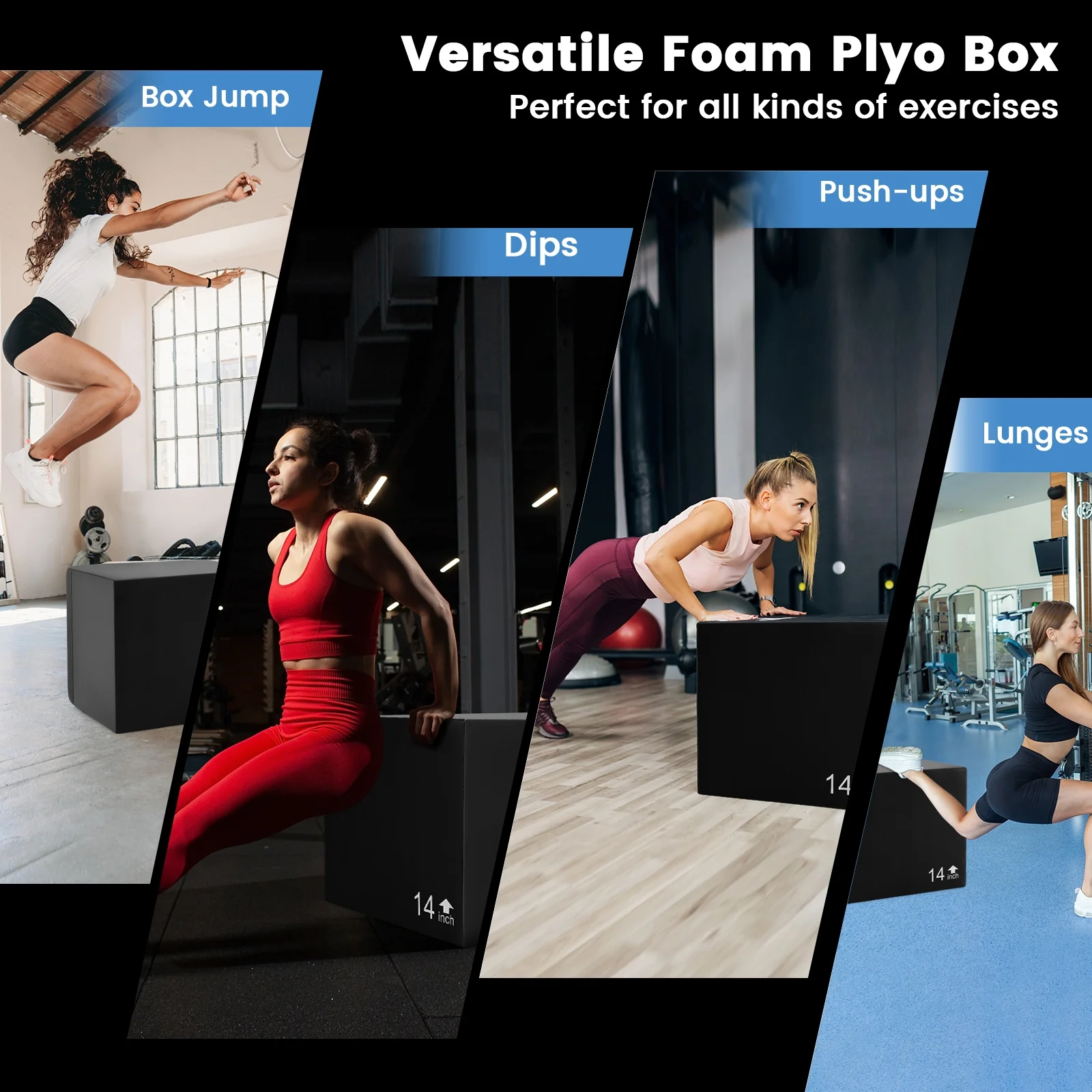 3 In 1 Foam Plyometric Box, 16 Inches, 3 Heights, Easy To Clean PU Cover - Image 10