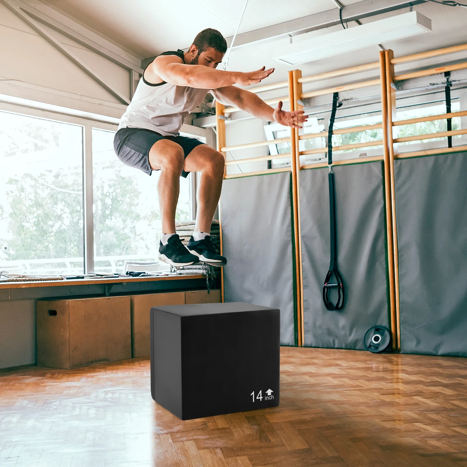 3 In 1 Foam Plyometric Box, 16 Inches, 3 Heights, Easy To Clean PU Cover - Image 3