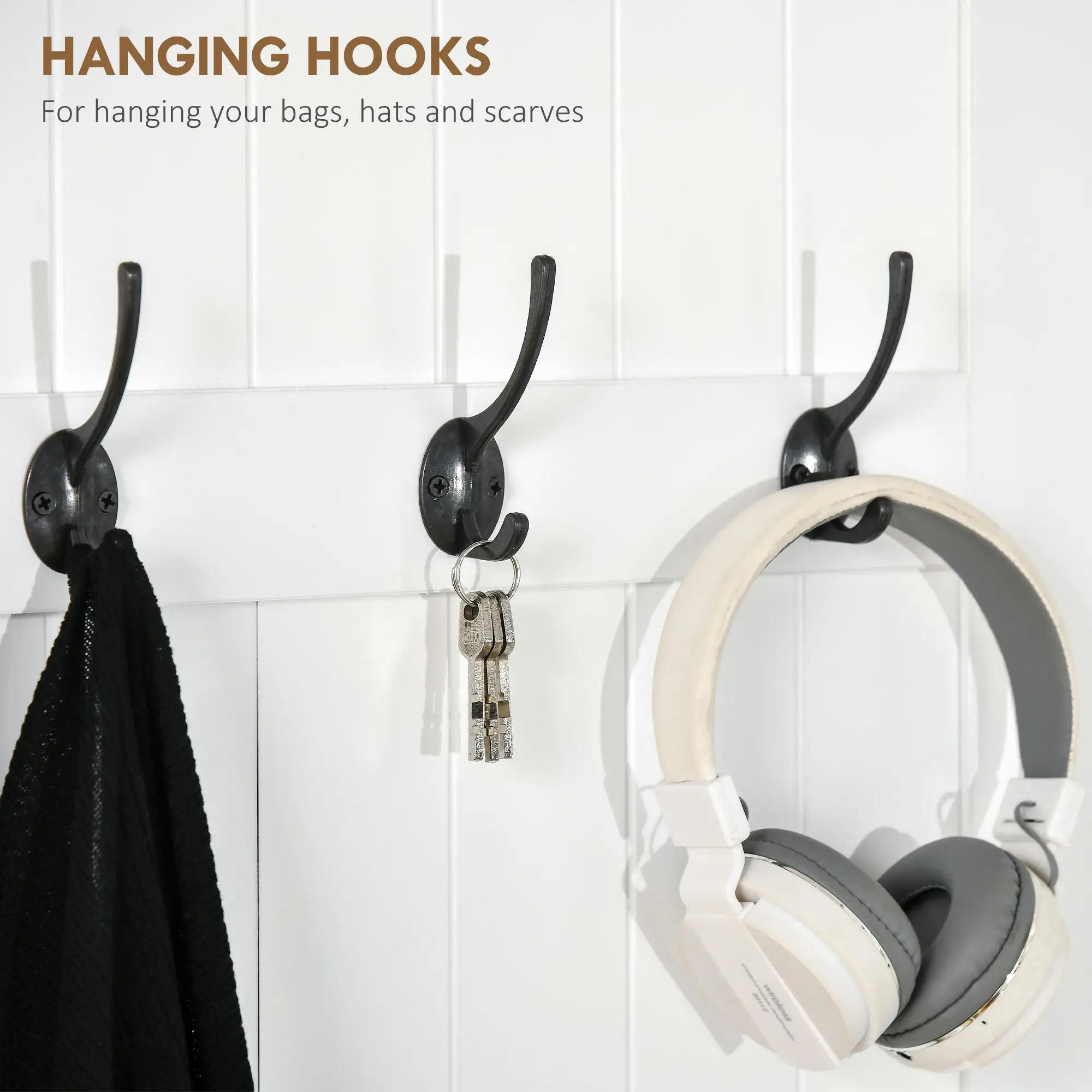 3-In-1 Hall Tree, Coat Rack, Shoe Storage, Bench Seat, Entryway Bench, 4 Hooks - Image 5