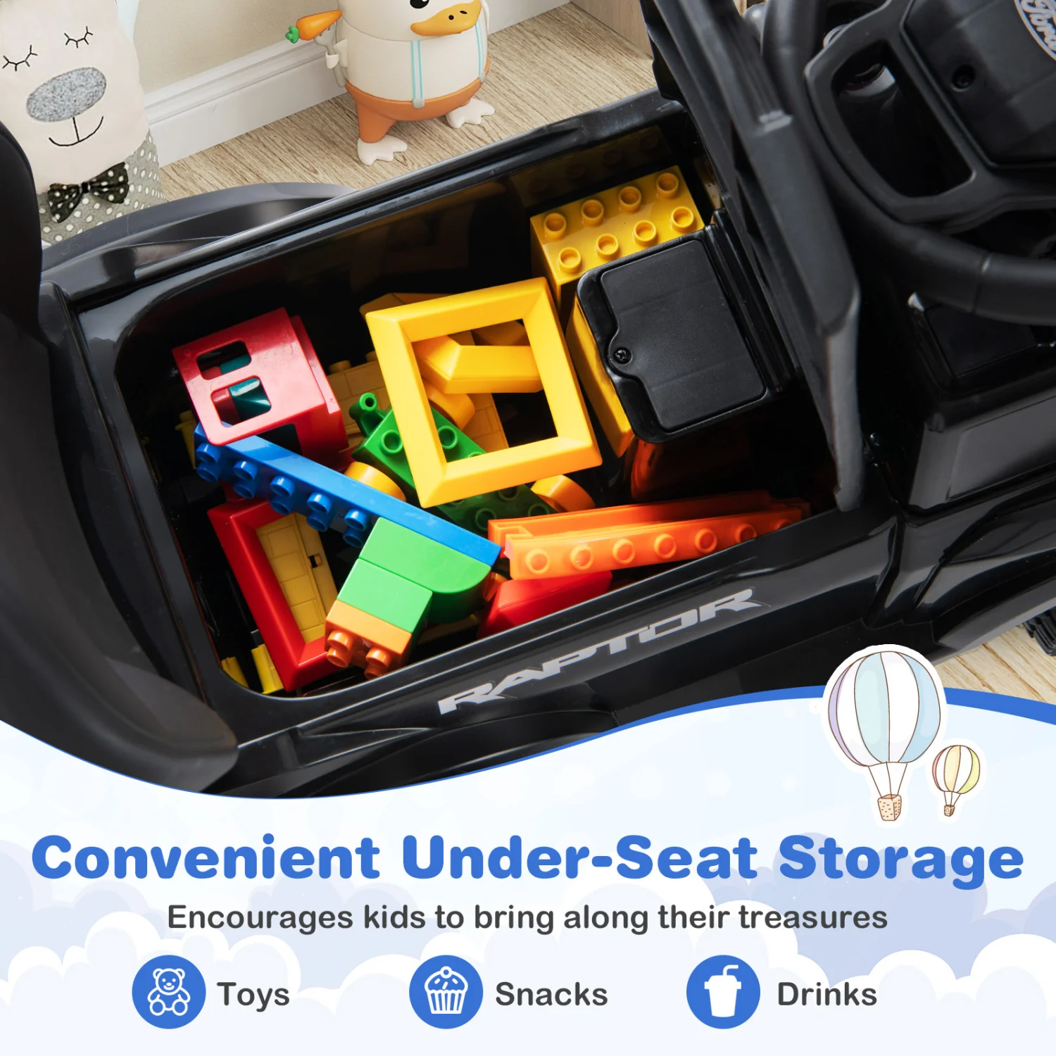 3-In-1 Licensed Ford Push Car For Toddlers, Black - Image 8