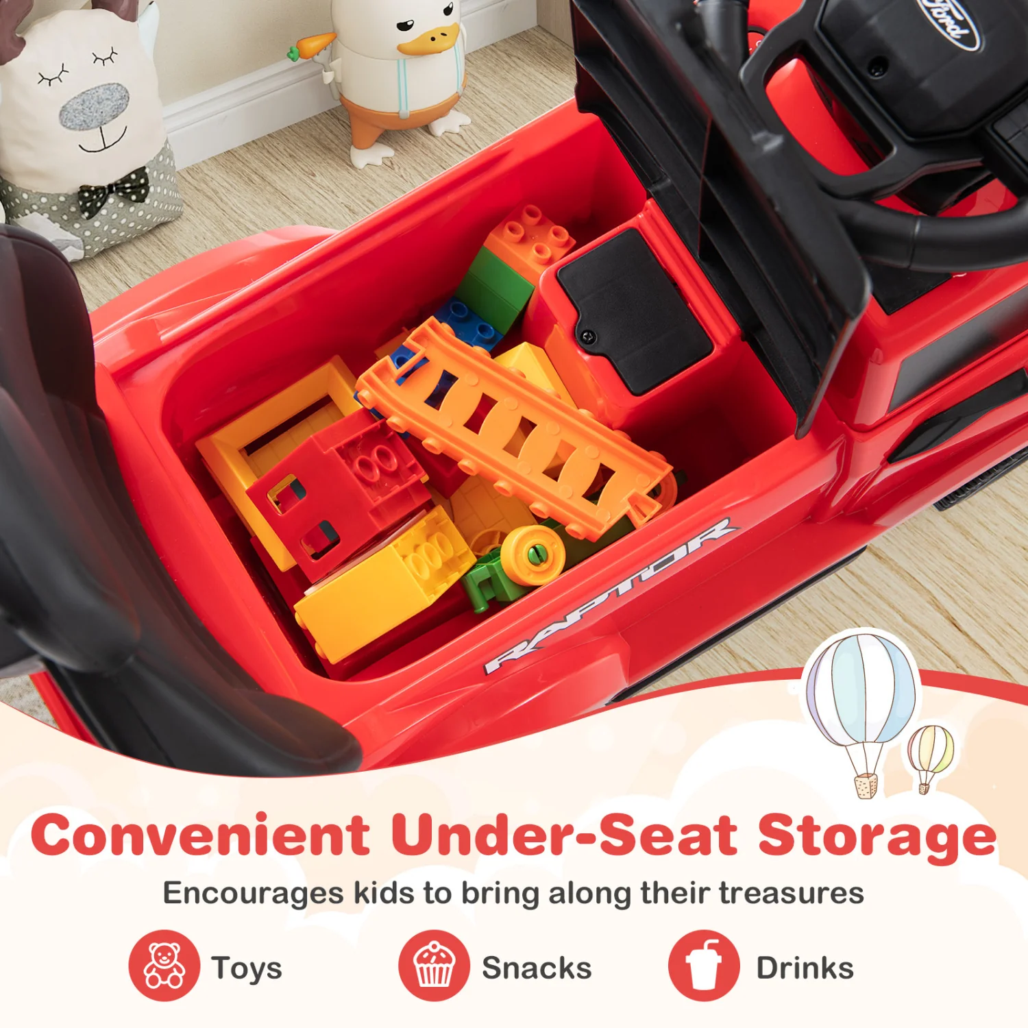 3-In-1 Licensed Ford Push Car, Red - Image 8
