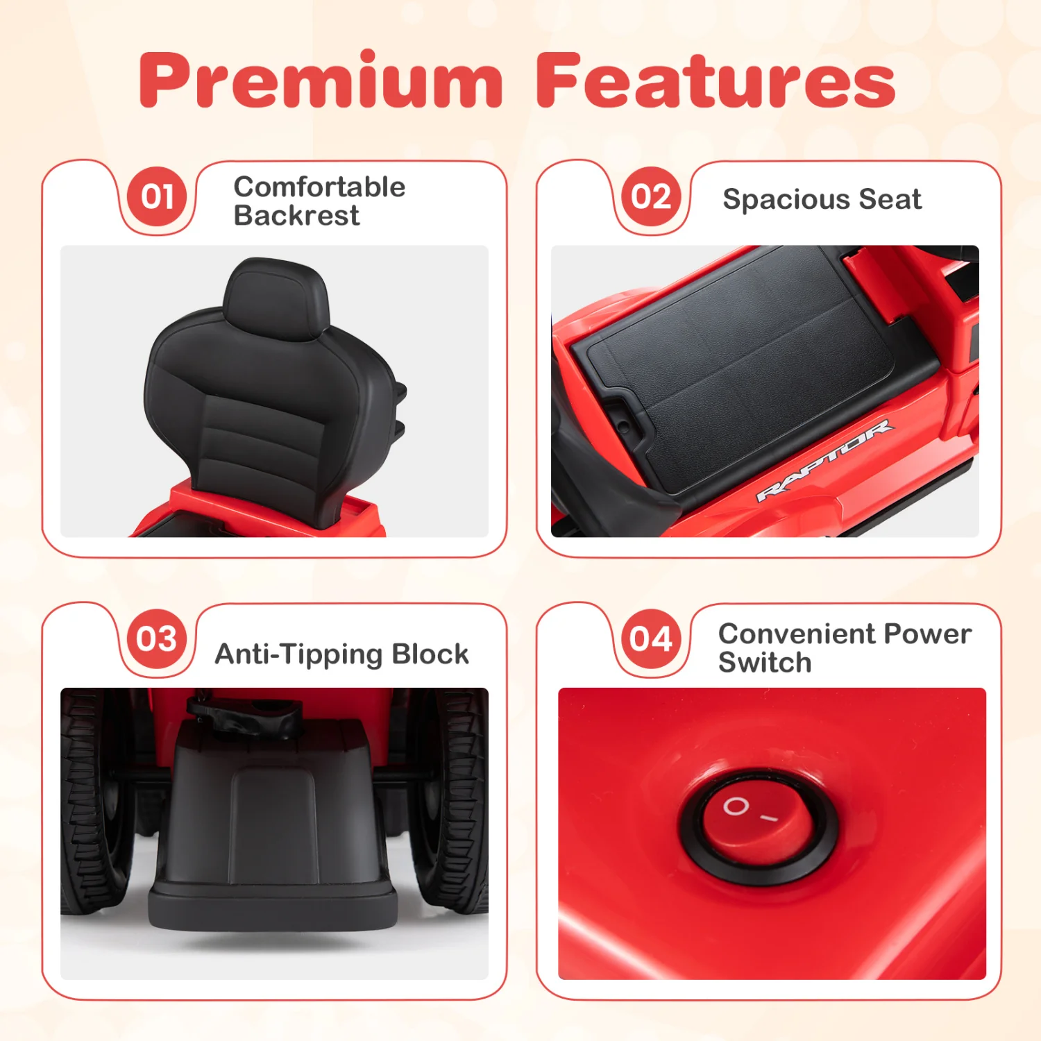 3-In-1 Licensed Ford Push Car, Red - Image 9