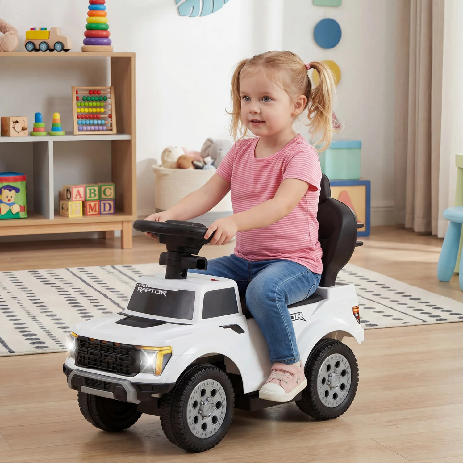 3-In-1 Licensed Ford Push Car, White - Image 3