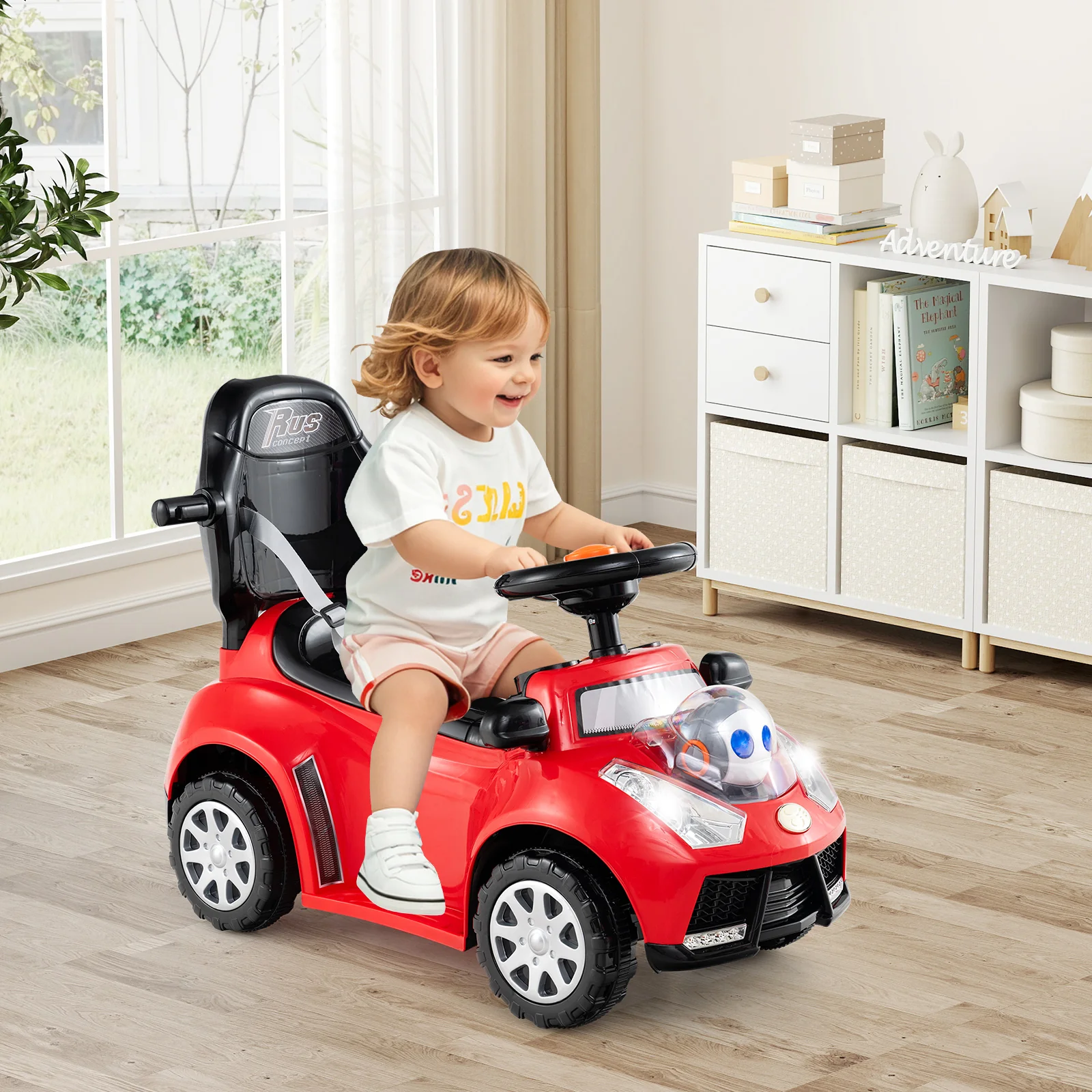 3 In 1 Push Car Stroller, Red - Image 3