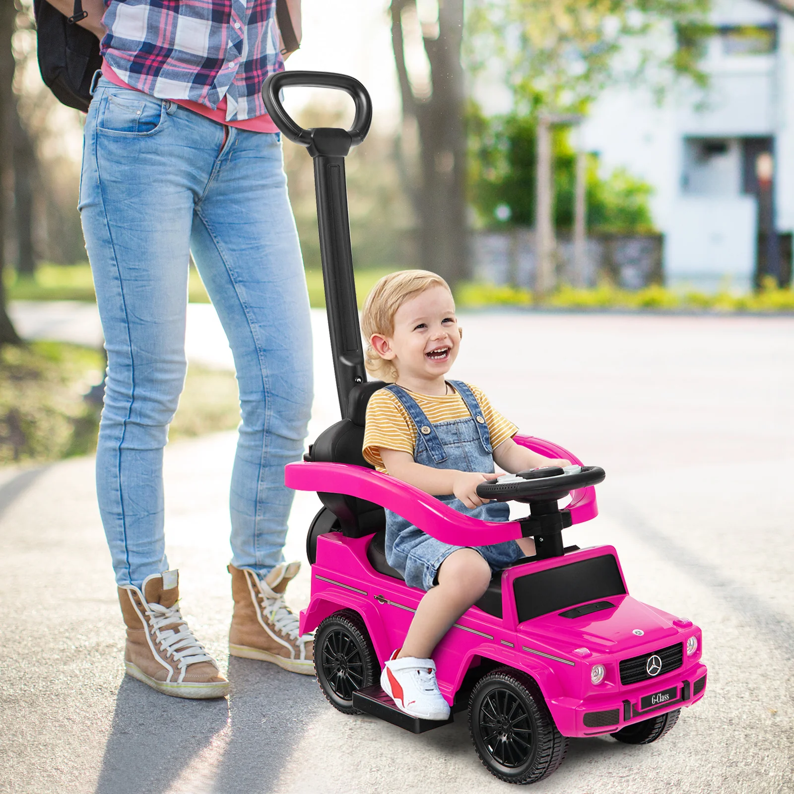 3-In-1 Ride On Push Car Stroller, G350, Pink - Image 2