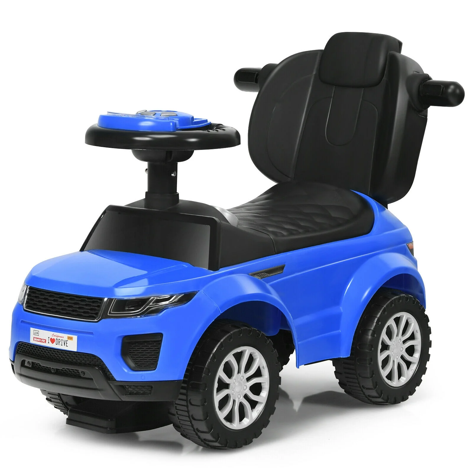 3 In 1 Ride On Push Car, Toddler Stroller, Blue - Image 4