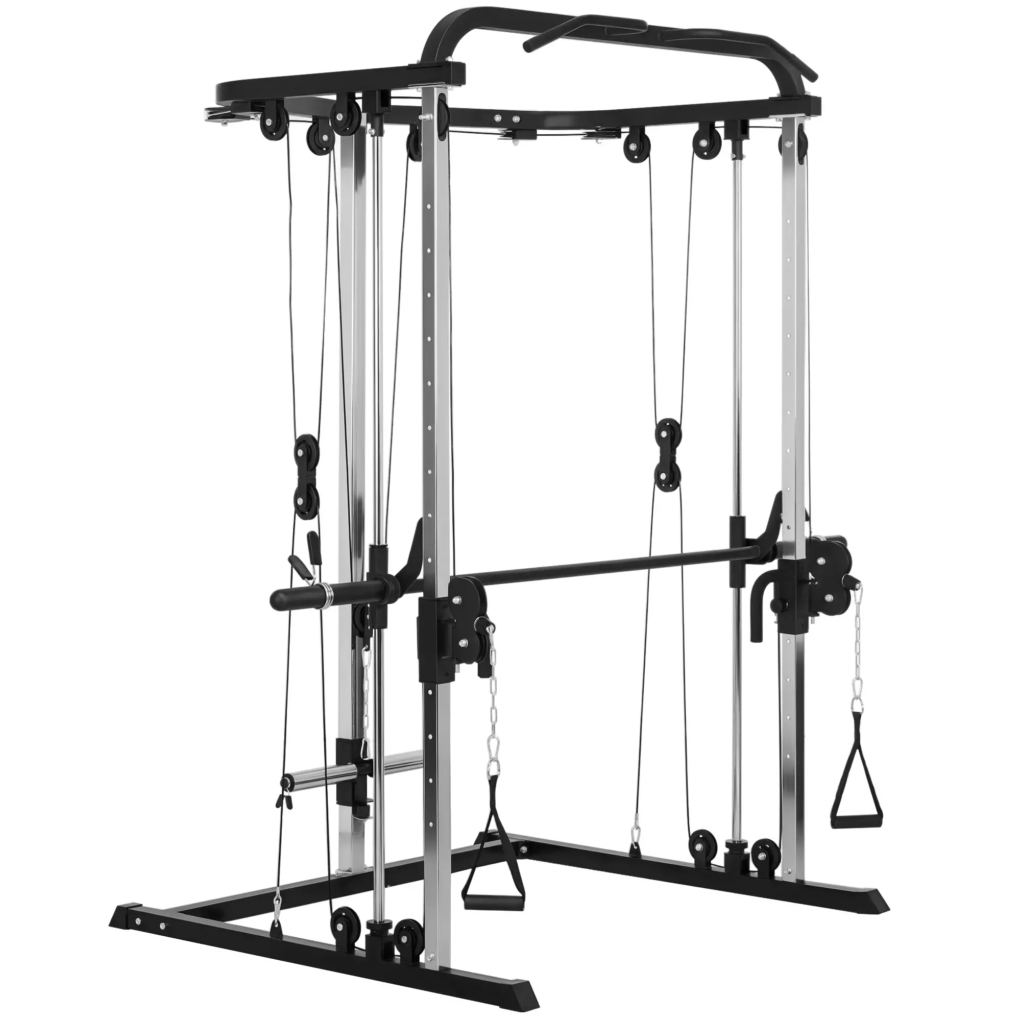 3 In 1 Smith Machine Power Rack, Cable Crossover, Pull Up Station, Squat Rack - Image 11