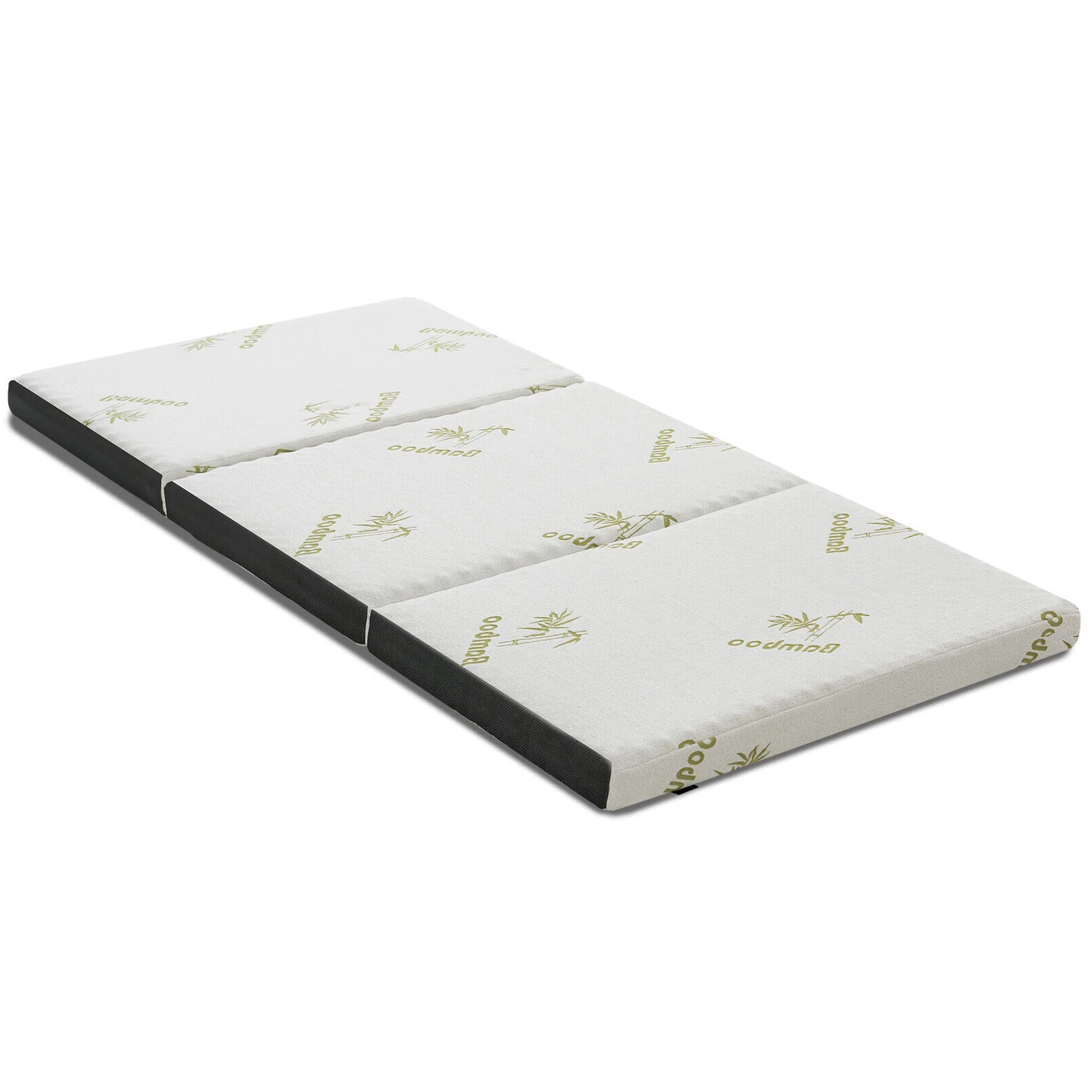 3 Inch Tri-Fold Memory Foam Mattress Topper, Portable With Bag, Small