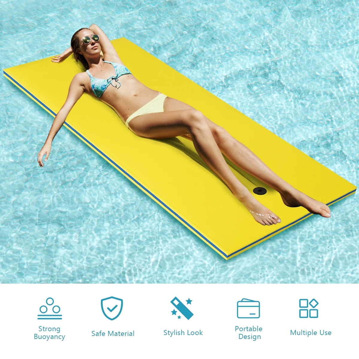 3-Layer Relaxing Tear-Proof Water Mat, Yellow - Image 7