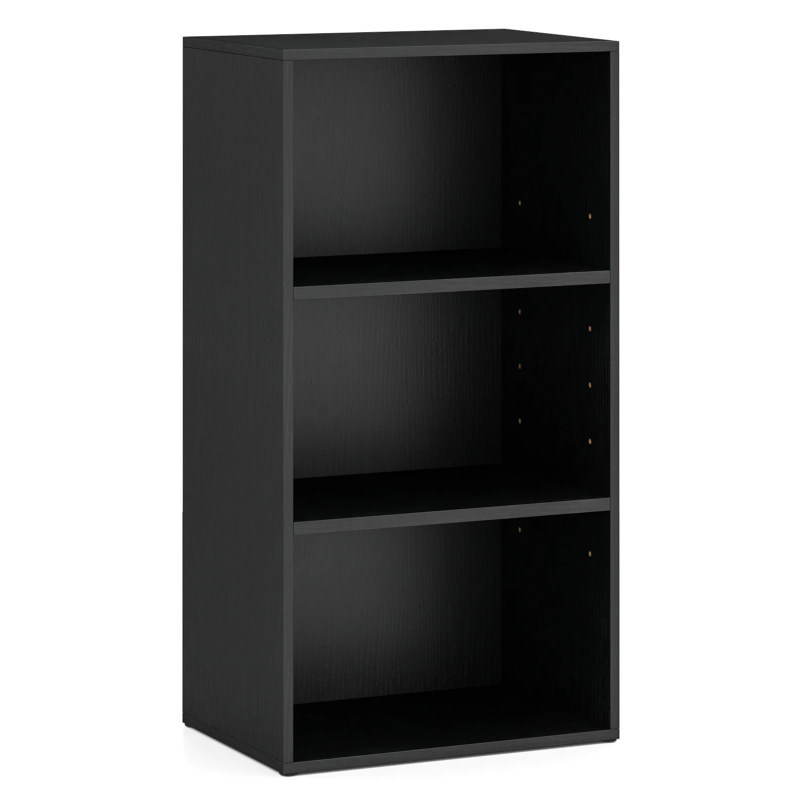 3 Open Shelf Bookcase, Modern Storage Display Cabinet, Black - Image 4