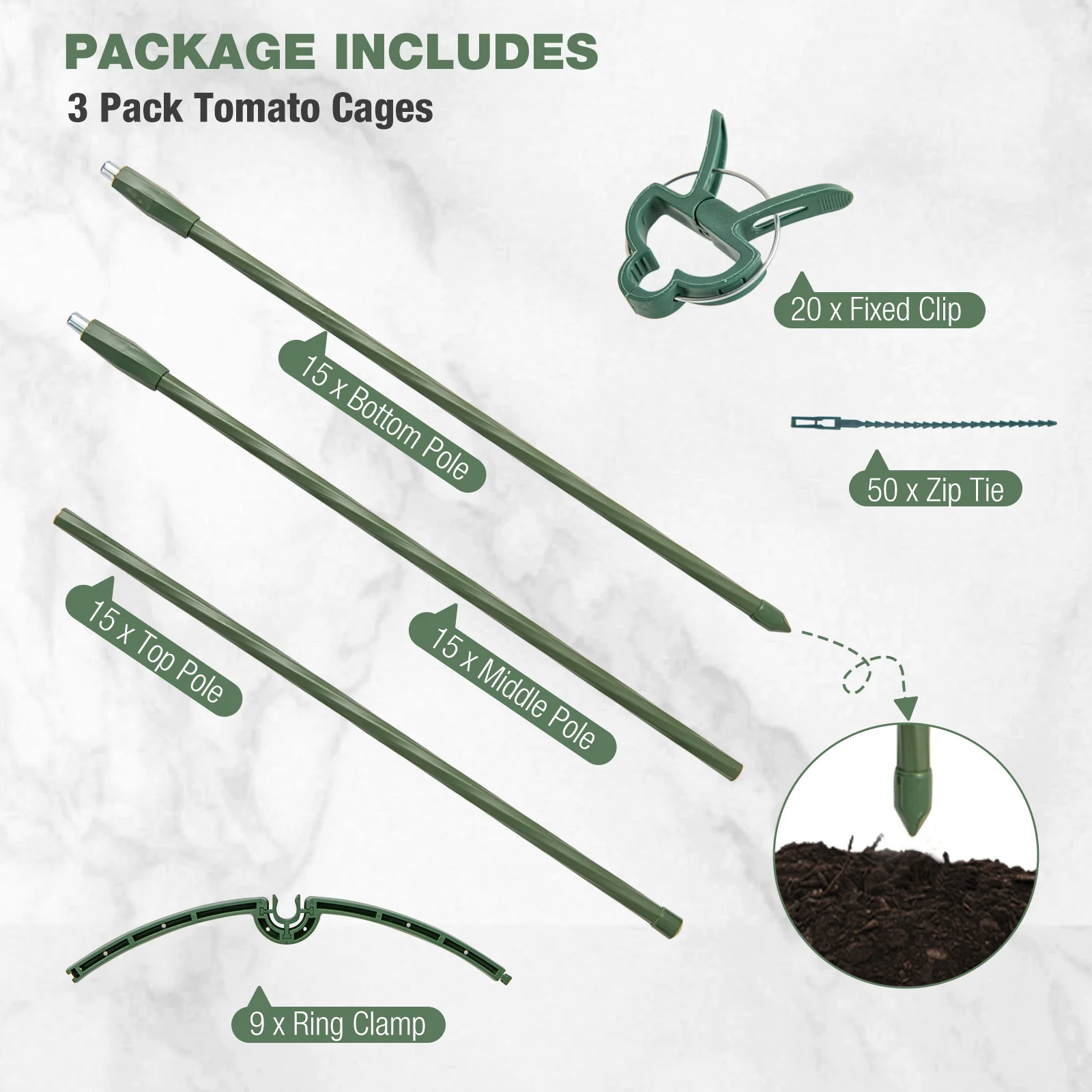 3 Pack 60 Inch Adjustable Plant Trellis, Green - Image 10
