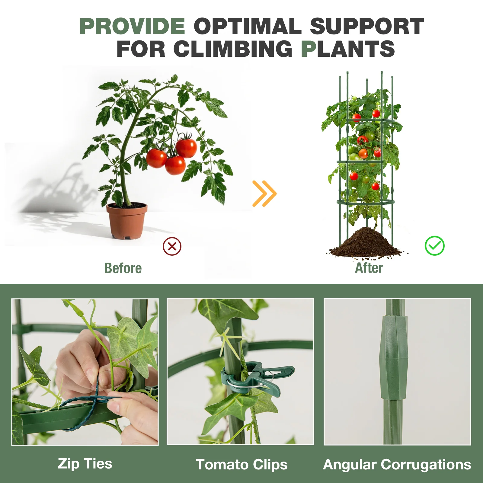 3 Pack 60 Inch Adjustable Plant Trellis, Green - Image 7