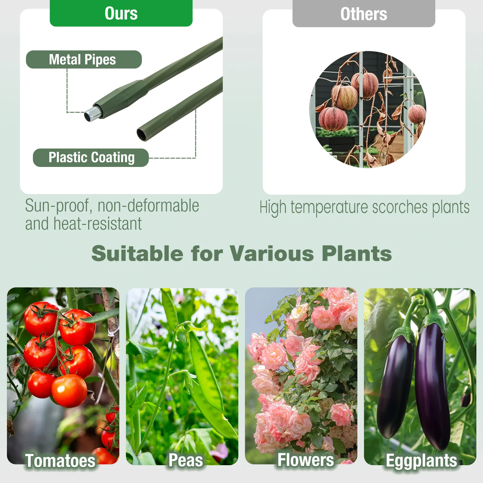 3 Pack 60 Inch Adjustable Plant Trellis, Green - Image 8
