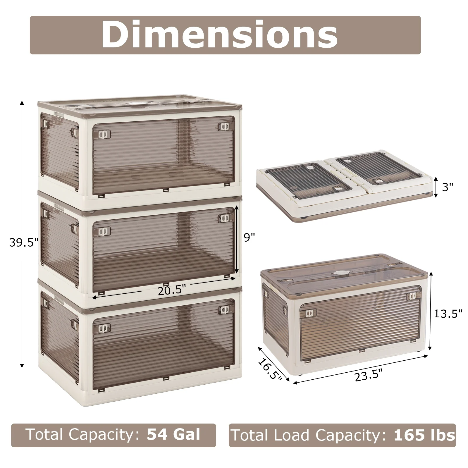 3-Pack Stackable Storage Bins With Lids, 18 Gal, White - Image 6