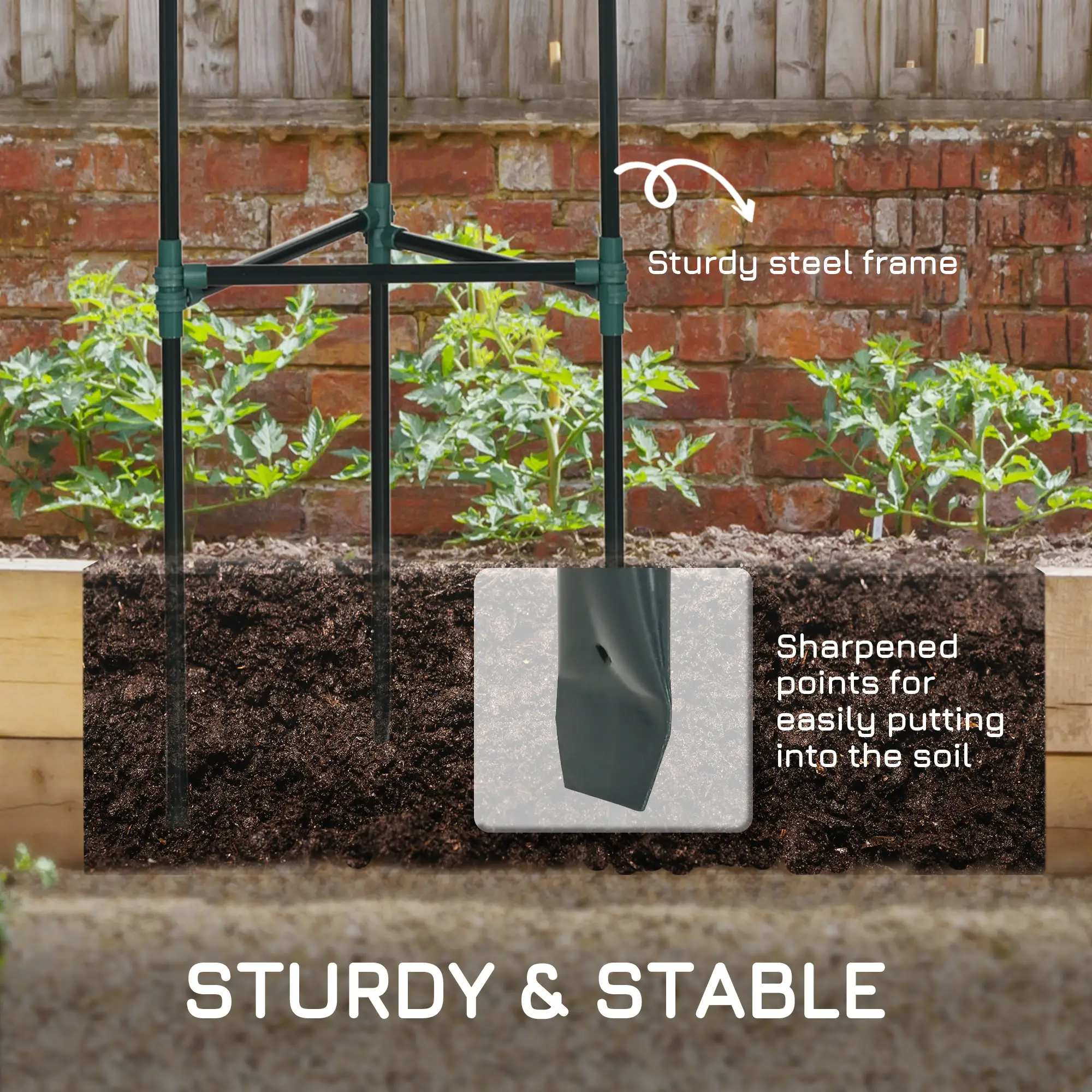 3 Pack Tomato Cage Set, 72 Inch, Plant Support Trellis, Dark Green - Image 6