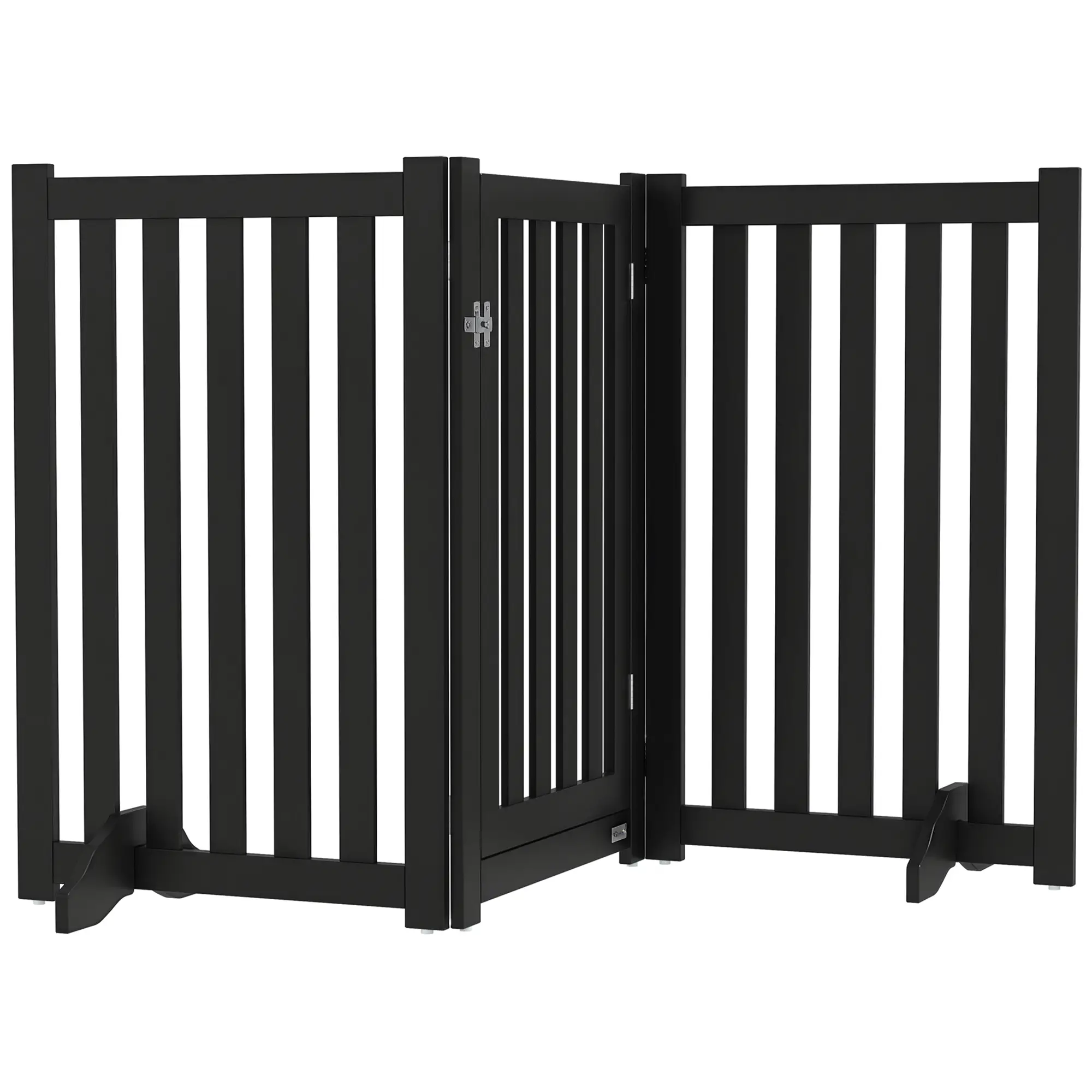 3-Panel Foldable Dog Gate, Medium Size, Black - Image 11