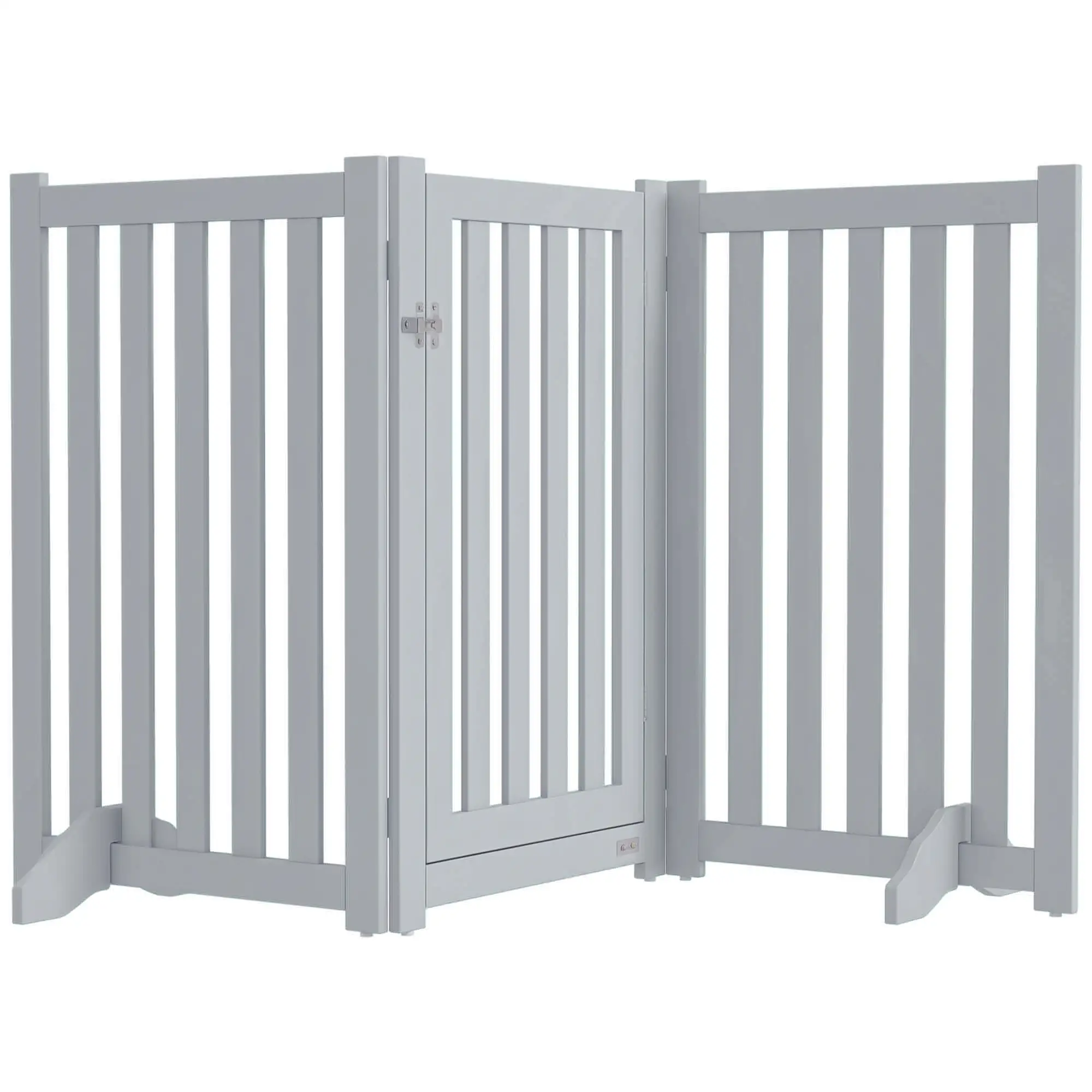 3-Panel Foldable Dog Gate, Medium Size, Grey - Image 11