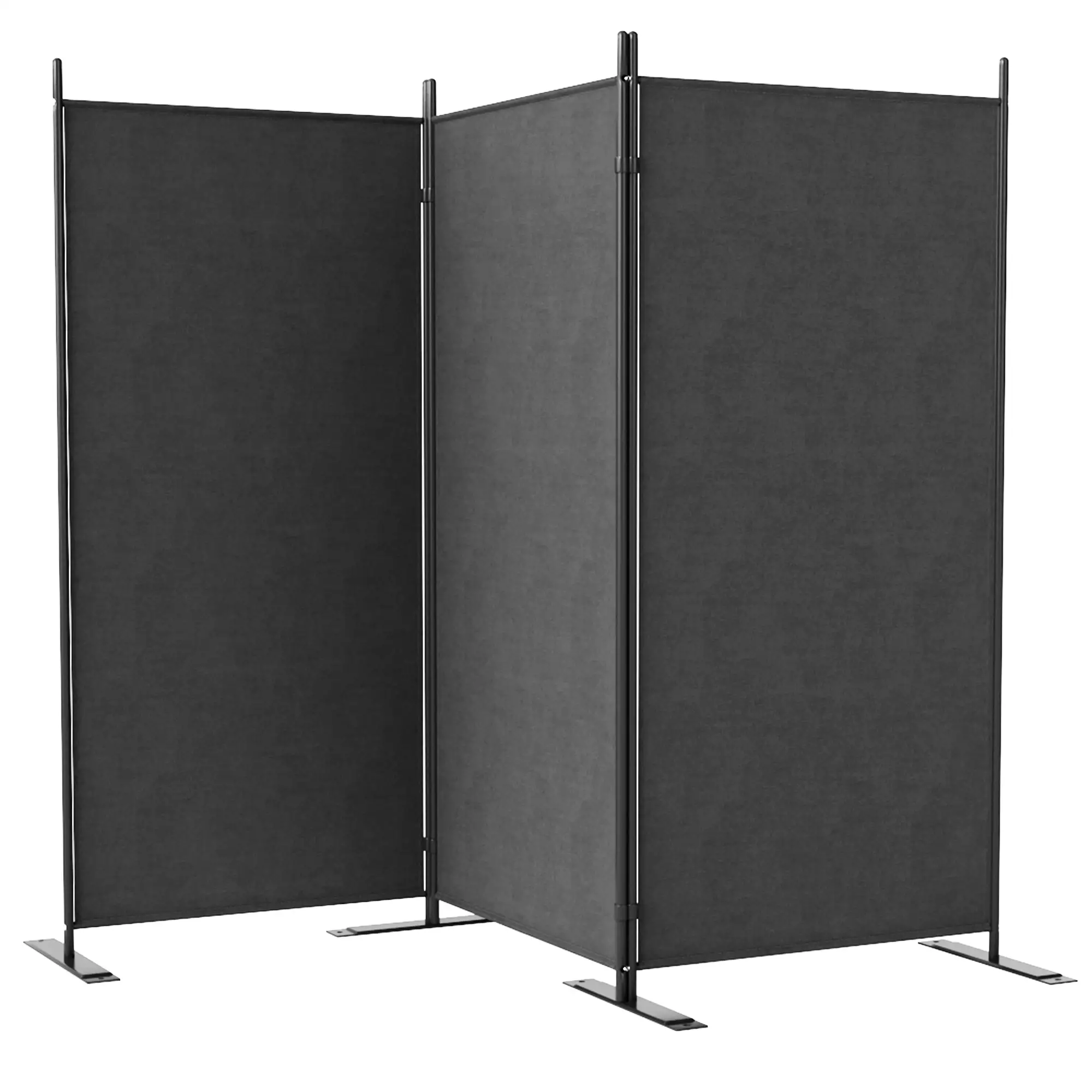 3 Panel Folding Privacy Screen, 5.8FT Tall, UV30+ Protection, Dark Grey