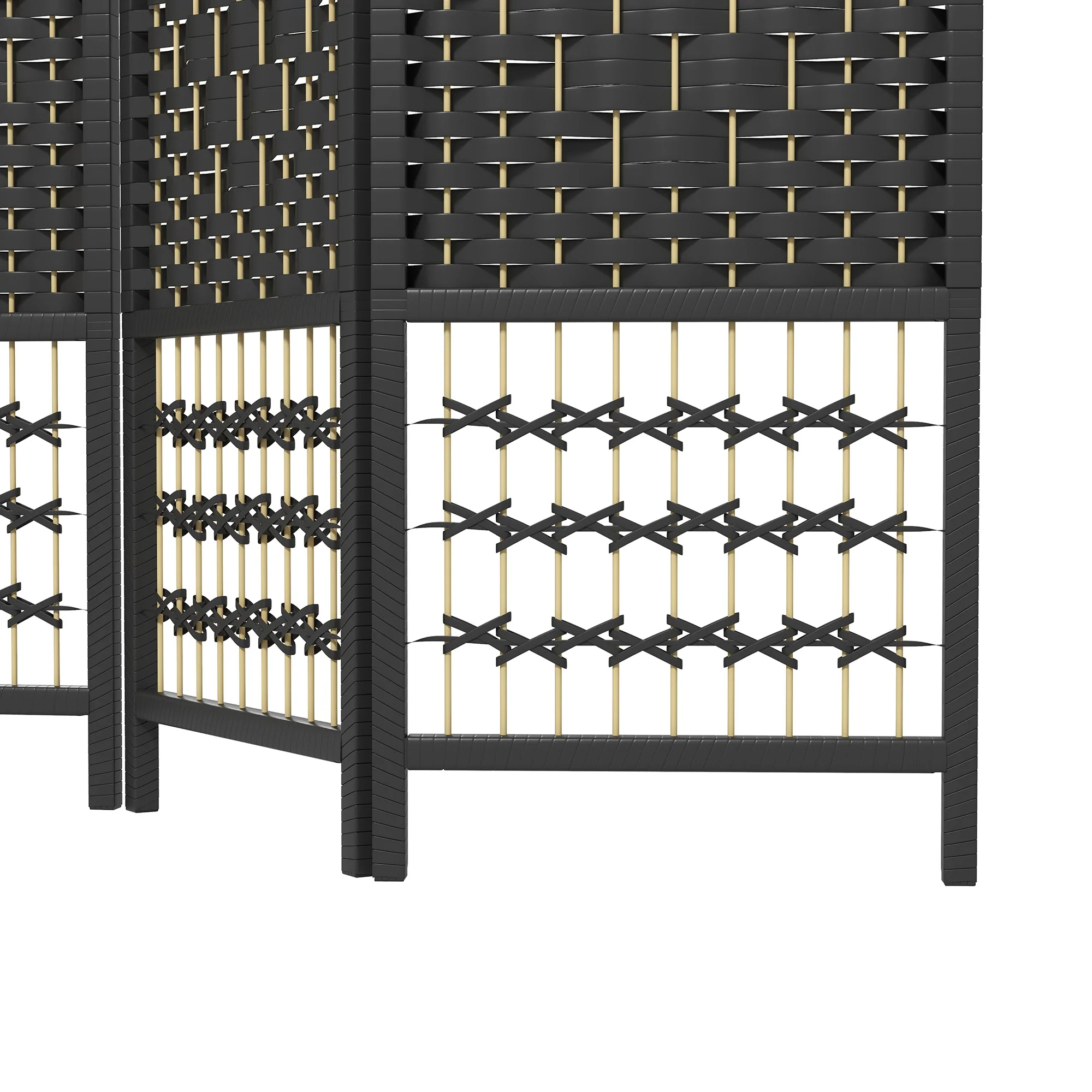 3 Panel Folding Room Divider, Portable Privacy Screen, Black - Image 10