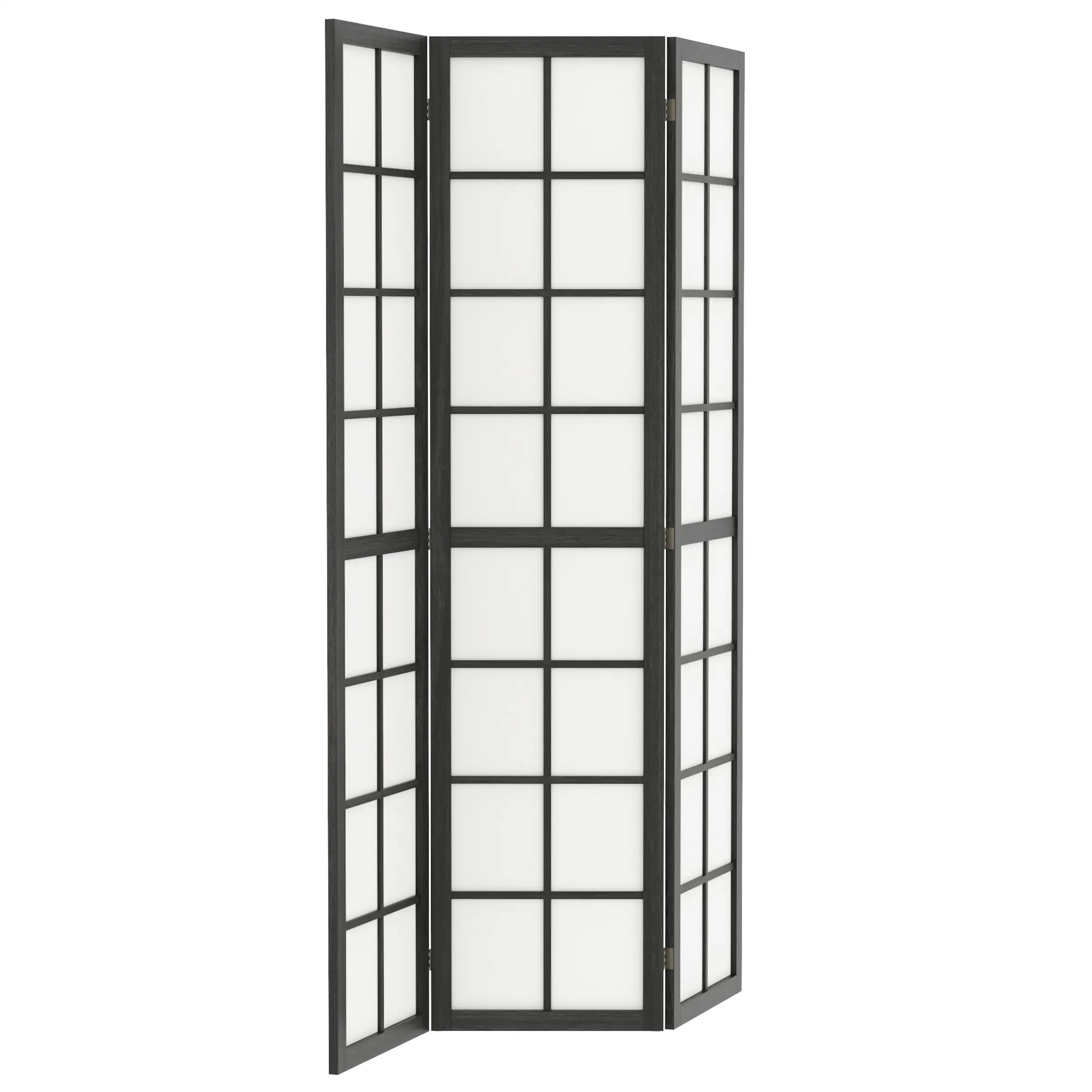 3 Panel Room Divider, 5.6 ft Folding Partition, Black