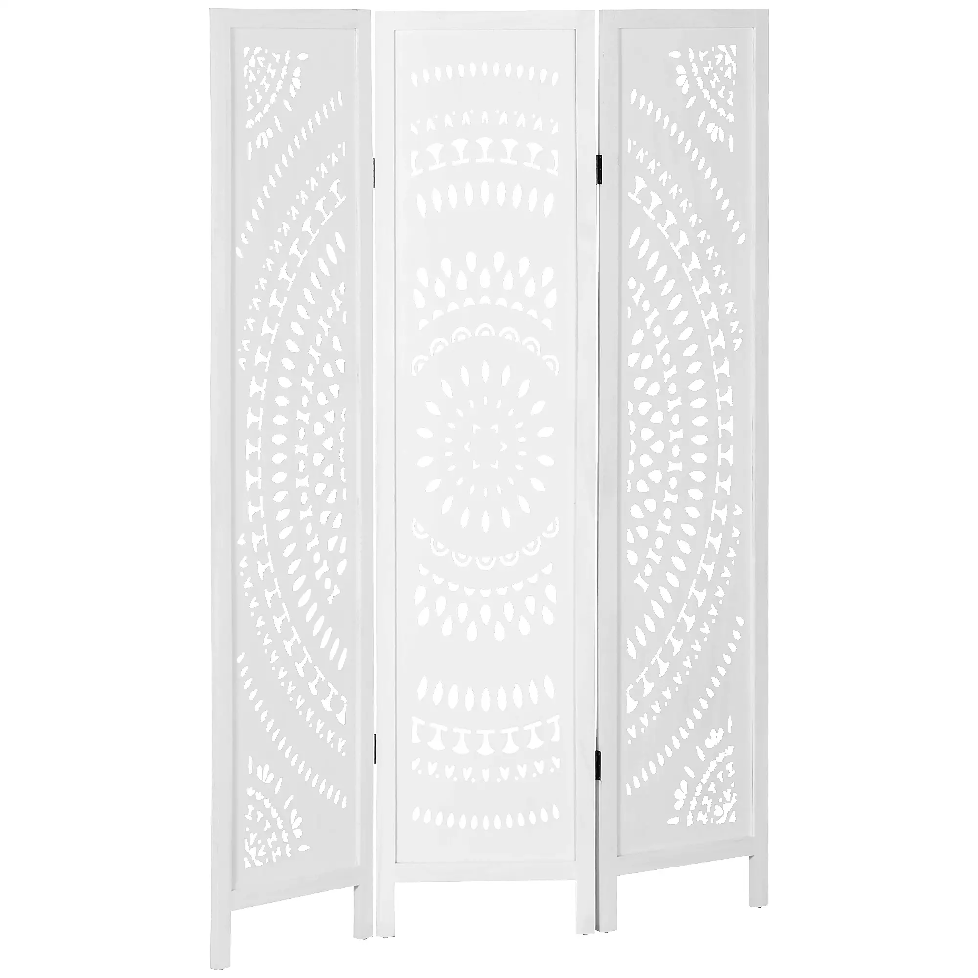 3 Panel Room Divider, 5.6 Ft Tall, Portable Folding Privacy Screen, White