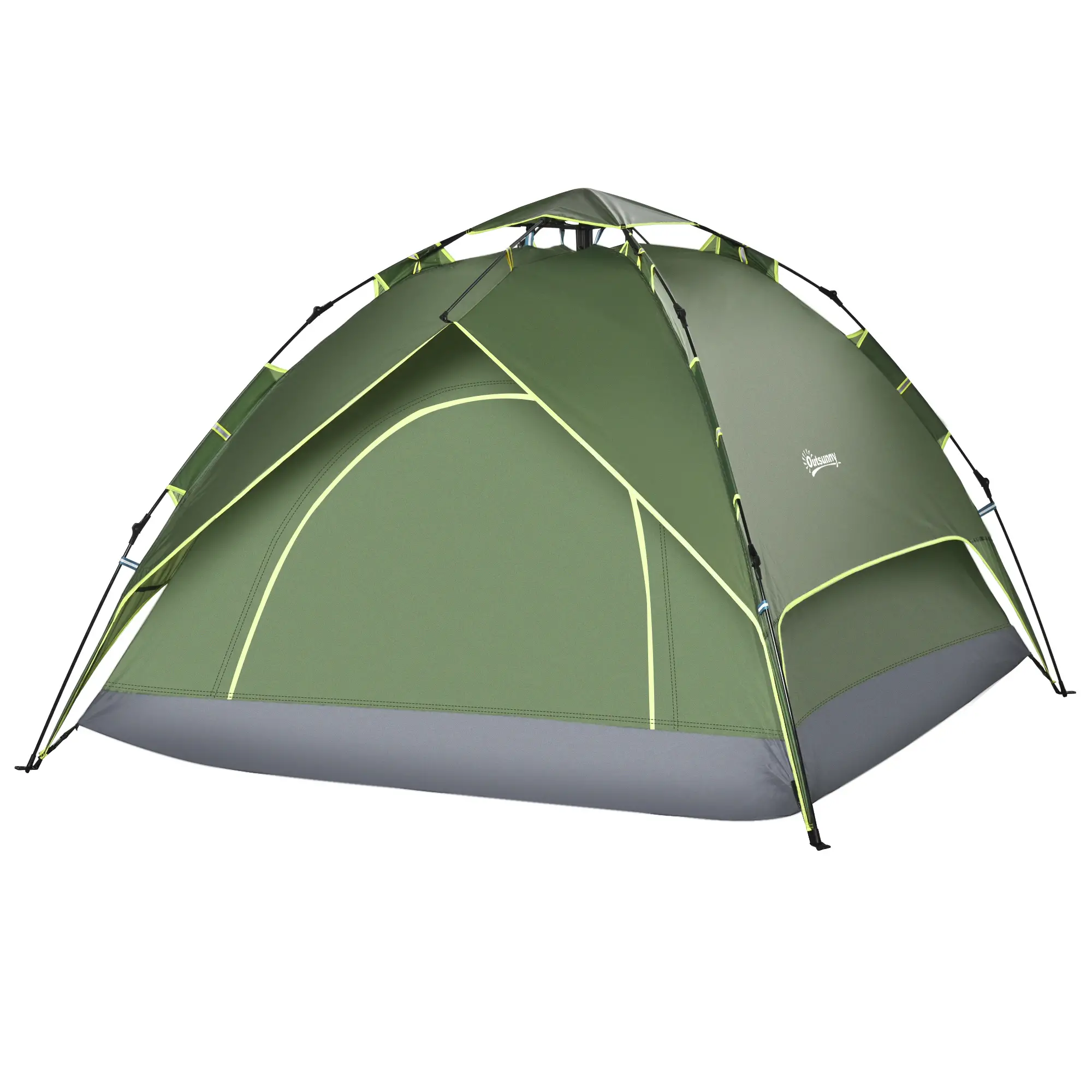 3 Person Camping Tent, 1000mm Waterproof, Dark Green
