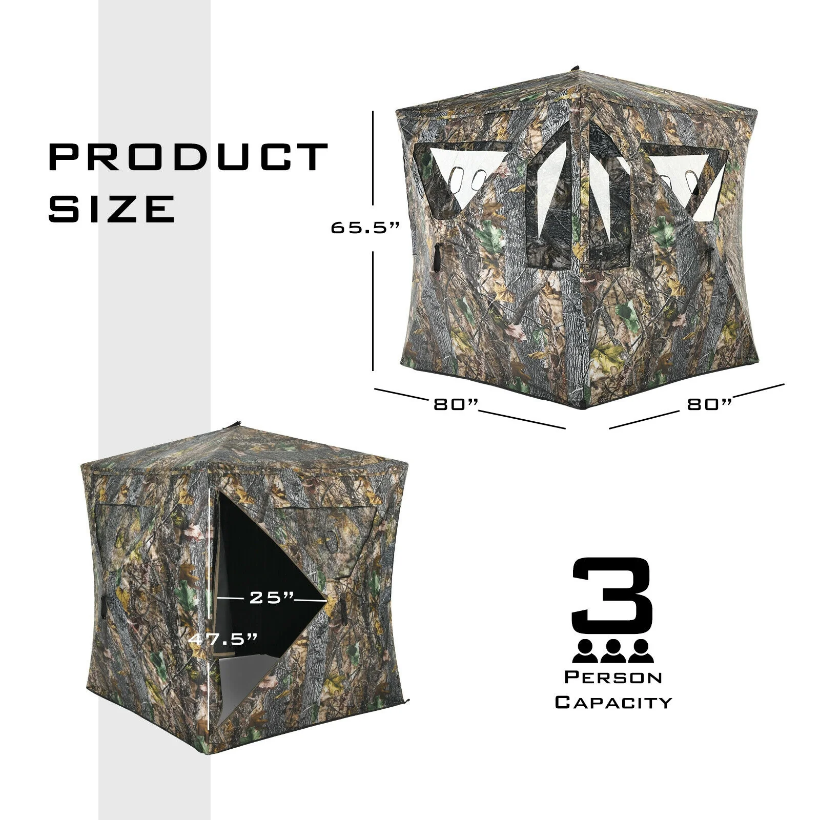 3 Person Pop-Up Ground Tent, Camouflage - Image 6