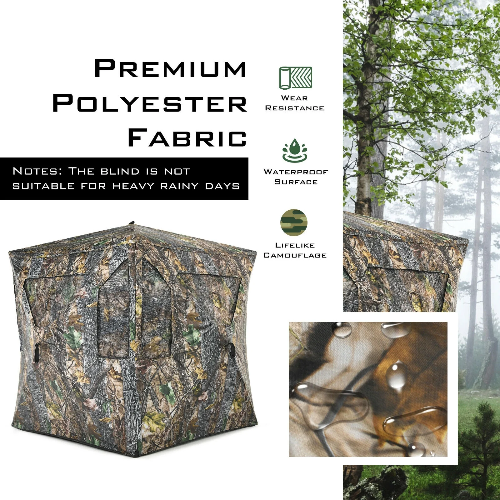 3 Person Pop-Up Ground Tent, Camouflage - Image 7