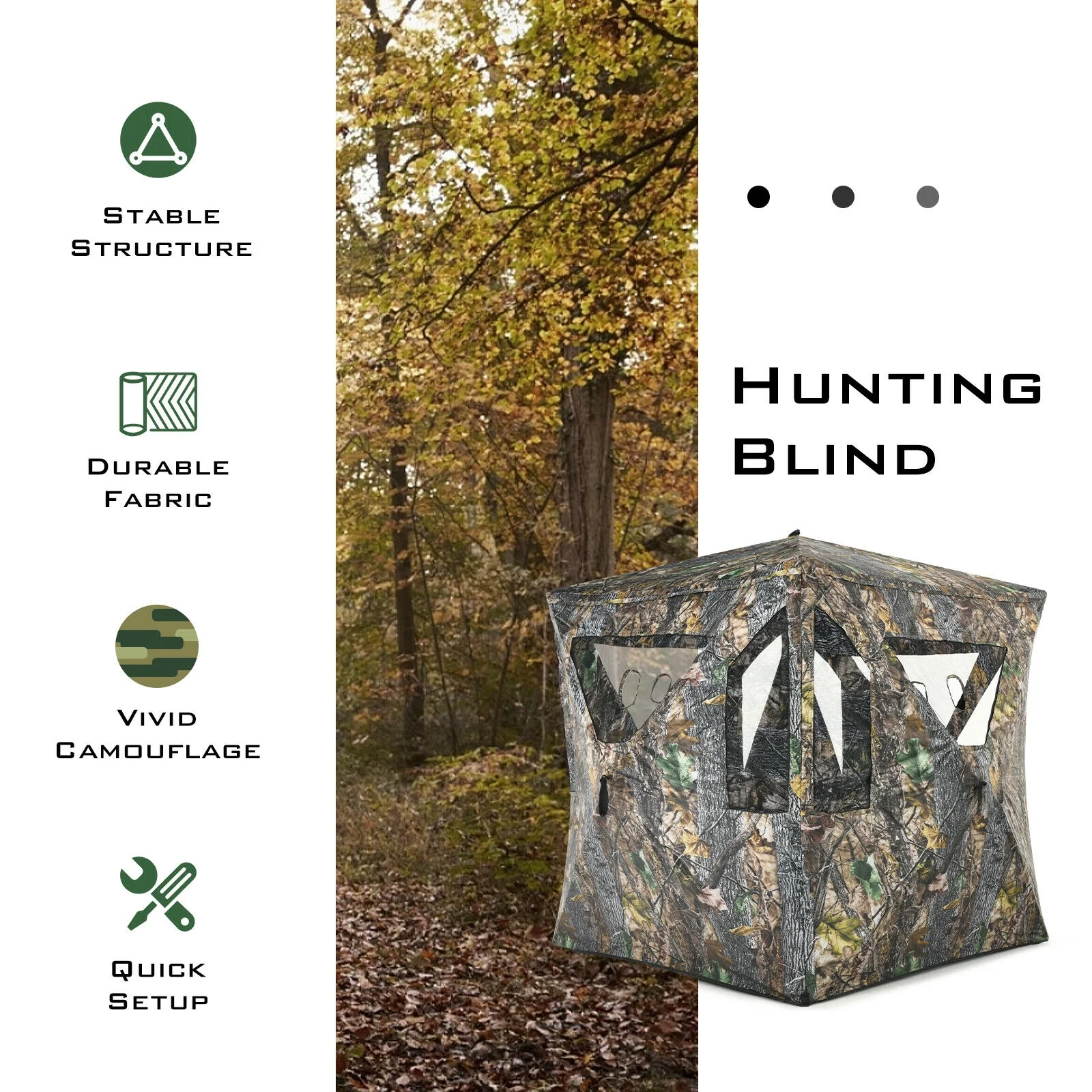 3 Person Pop-Up Ground Tent, Camouflage - Image 8