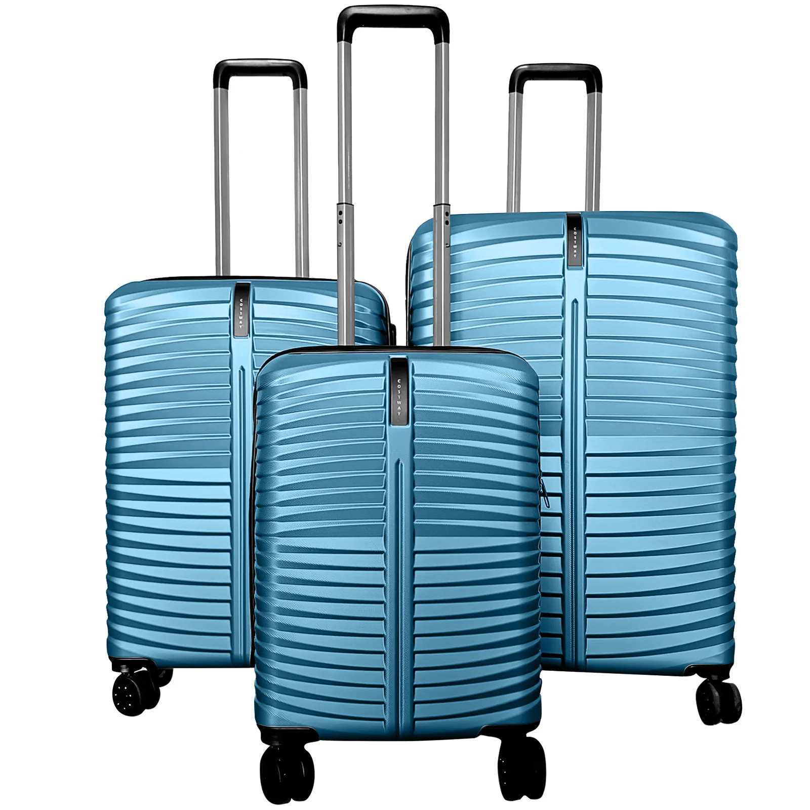 3-Piece 20/24/28 Inch Lightweight Hardside Luggage Set with 8-Spinner Wheels, Blue - Image 2
