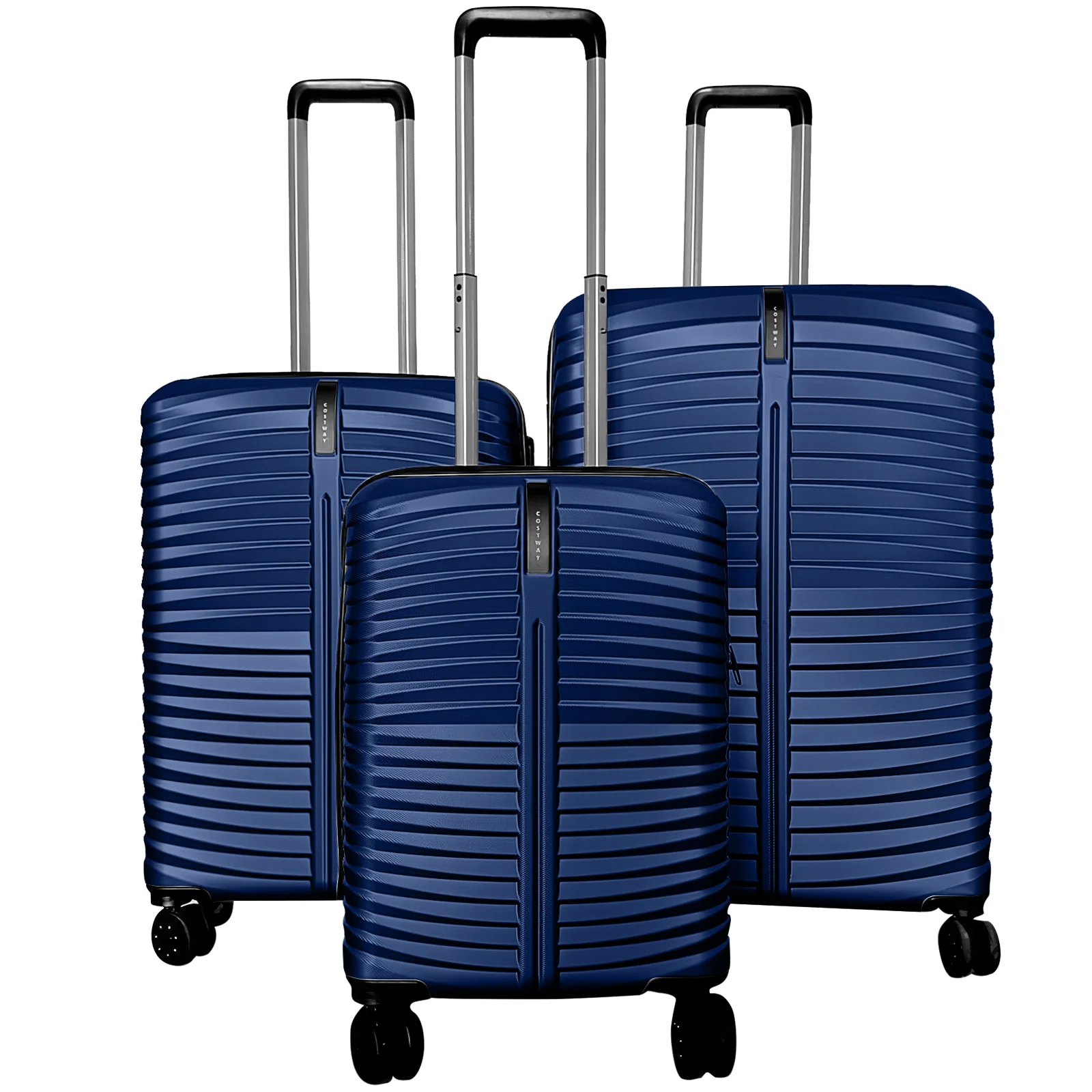 3-Piece 20/24/28 Inch Lightweight Hardside Luggage Set with 8-Spinner Wheels, Navy - Image 2