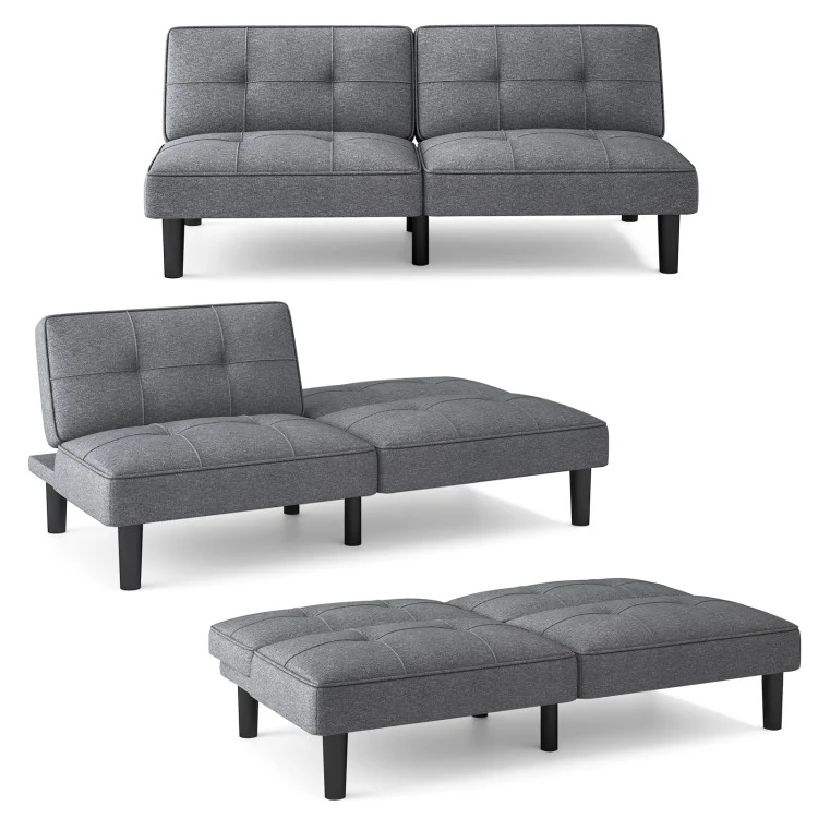 3-Piece Bedroom Bundle, Bedside Table With 3 Drawers, Modern Accent Chair, Convertible Folding Futon Sofa Bed - Image 7