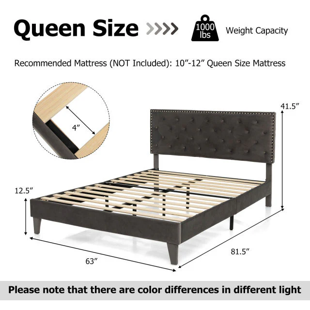 3-Piece Bedroom Set, Queen Bed, 2 Rattan Nightstands, 3-Globe Floor Lamp - Image 6