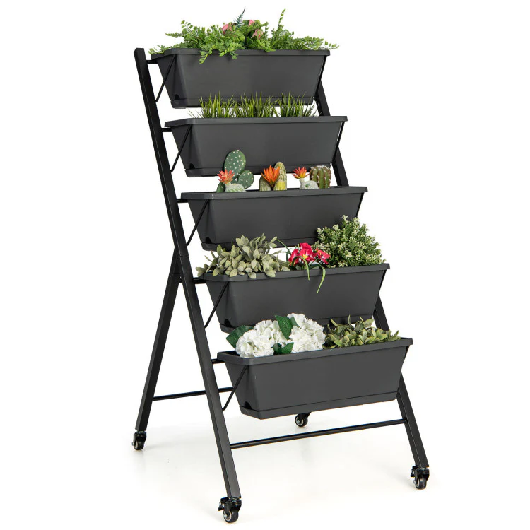 3-Piece Decorative Garden Ensemble: Mobile Planters for a Lush Oasis - Image 4