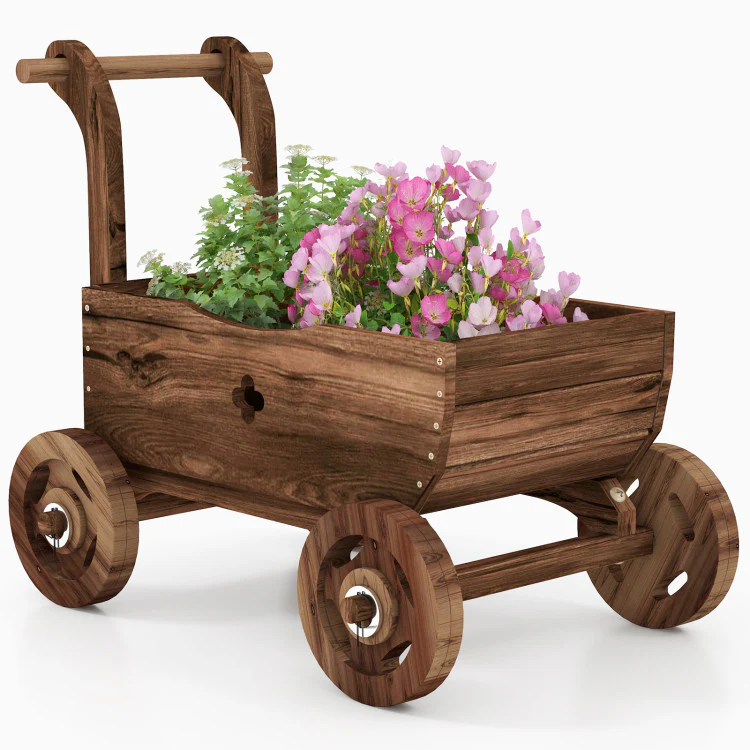 3-Piece Decorative Garden Ensemble: Mobile Planters for a Lush Oasis - Image 5