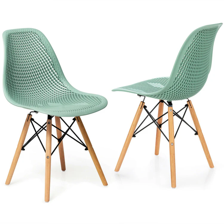 3-Piece Dining Set, Round Table With 2 Hollow Plastic Chairs - Image 6