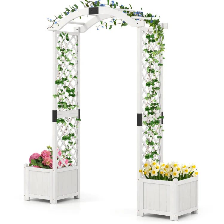 3 Piece Garden Arbor & Raised Bed Combo Set - Image 2