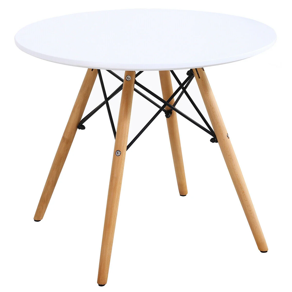 3 Piece Kids Modern Round Table Chair Set, White - Image 10