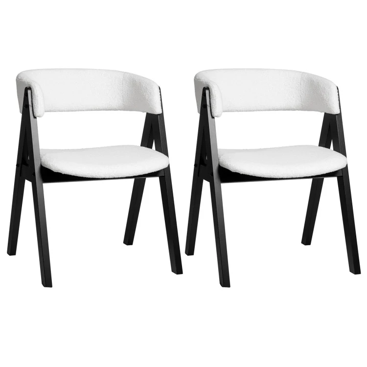 3-Piece Mid-Century Dining Set with 36” Round Pedestal Table and 2 Sherpa Upholstered Chairs - Image 7