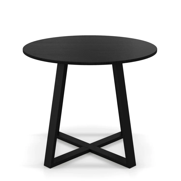 3-Piece Mid-Century Dining Set with 36” Round Pedestal Table and 2 Swivel Sherpa Upholstered Chairs - Image 4