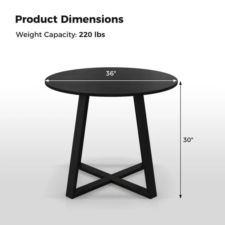 3-Piece Mid-Century Dining Set with 36” Round Pedestal Table and 2 Swivel Sherpa Upholstered Chairs - Image 5