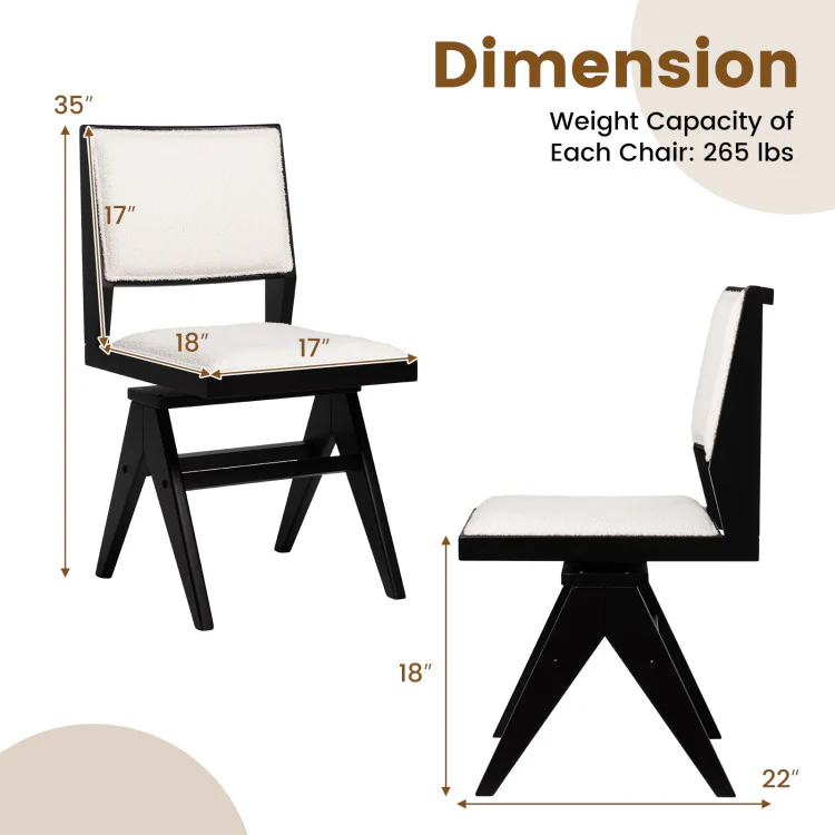 3-Piece Mid-Century Dining Set with 36” Round Pedestal Table and 2 Swivel Sherpa Upholstered Chairs - Image 7