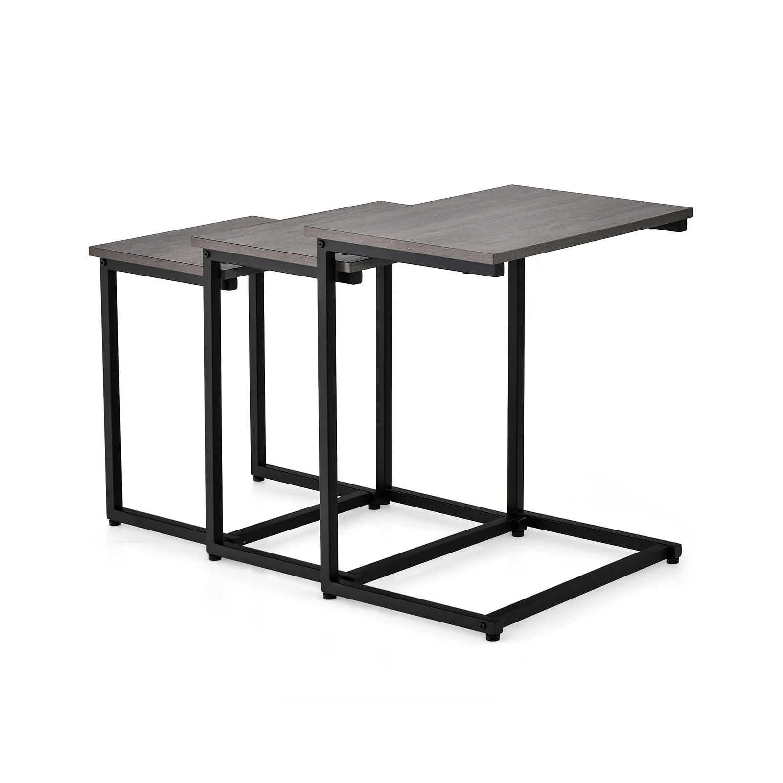 3 Piece Multifunctional Coffee End Table Set, Oak - Image 4