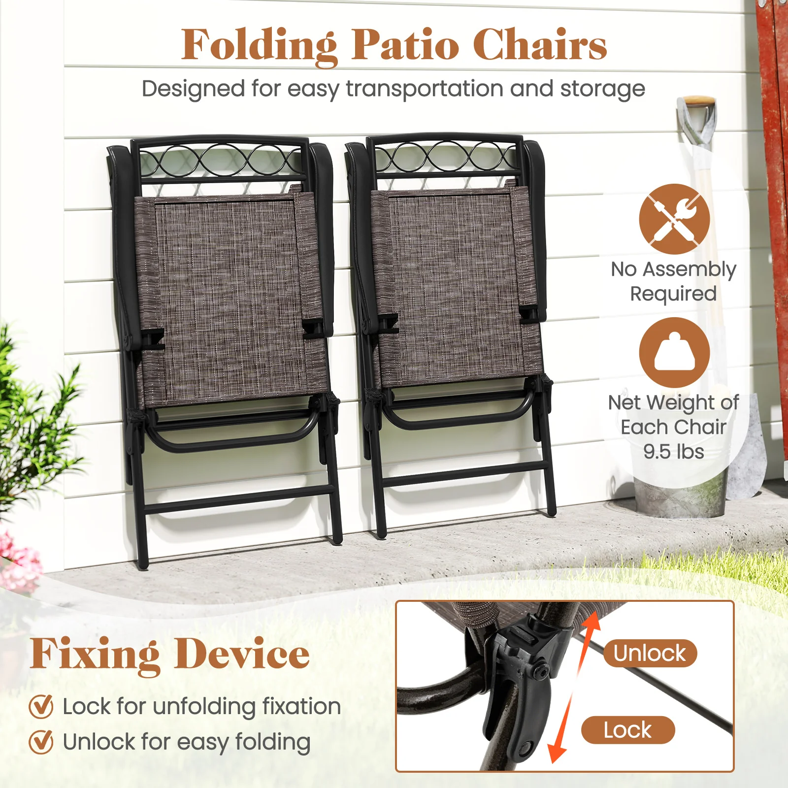 3 Piece Outdoor Bistro Set, 1.57 Inch Umbrella Hole, Brown - Image 8