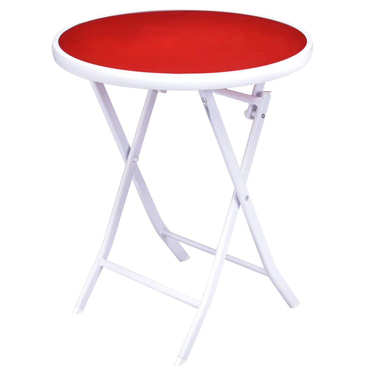3 Piece Patio Folding Bistro Set, Red - Image 10