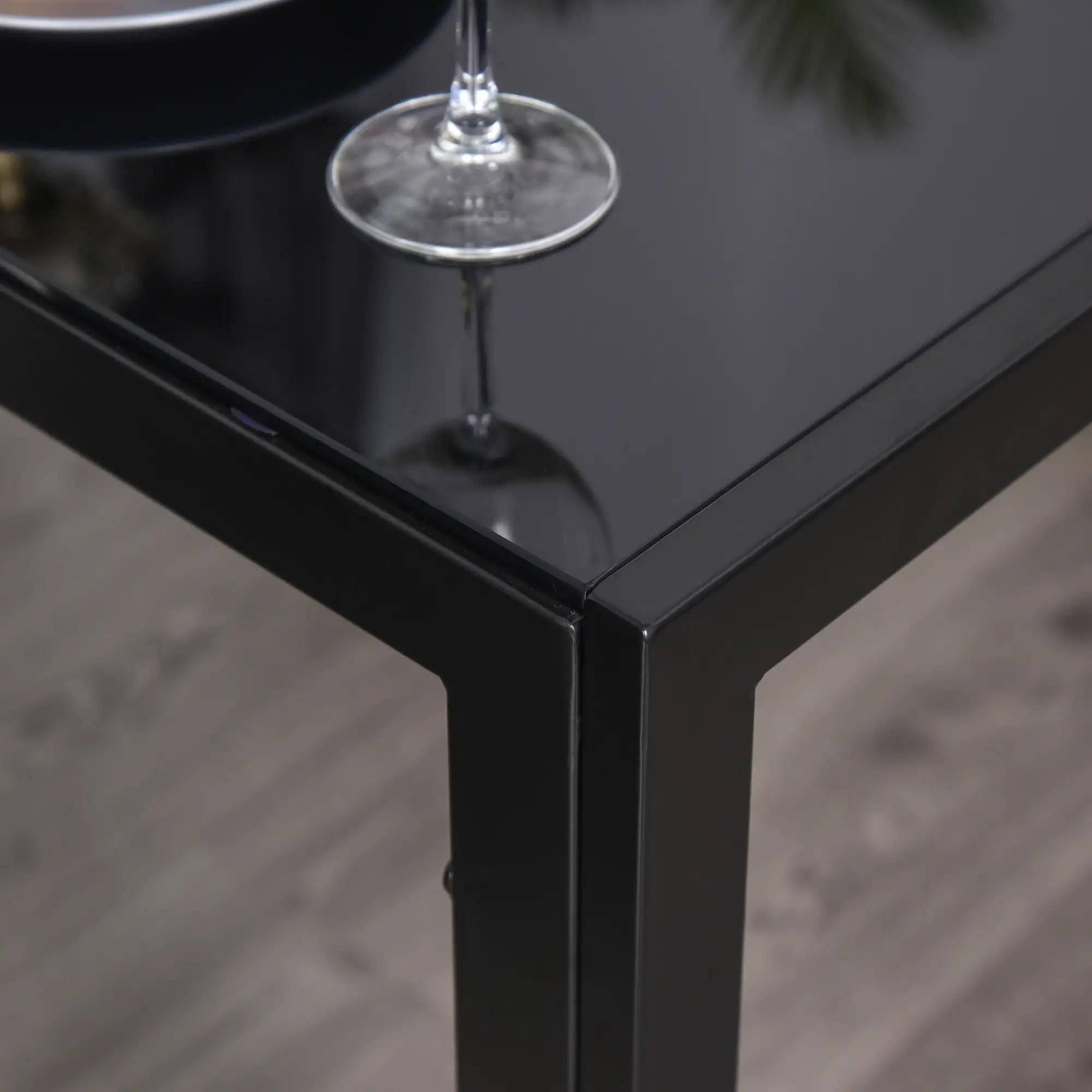 3-Piece Rectangular Glass Dining Table, Metal Frame, Faux Leather Chairs, Black - Image 10
