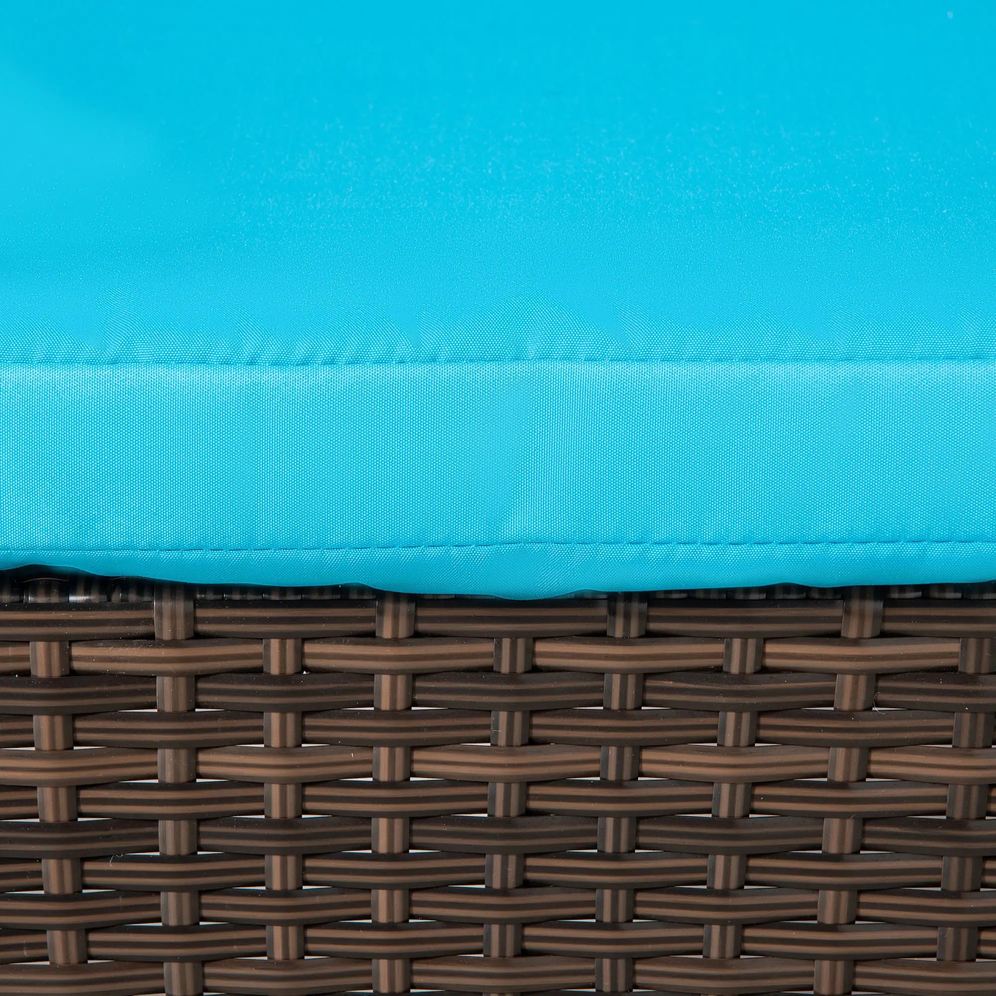 3-Piece Wicker Patio Lounger Set with Table, PE Rattan, Brown/Blue - Image 9