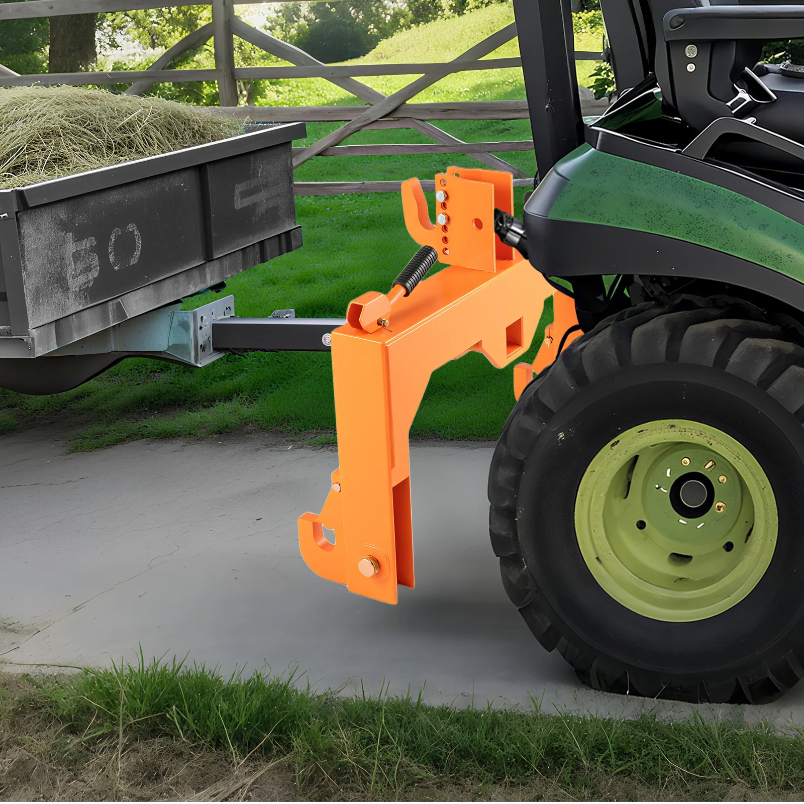 3-Point Quick Hitch, 5 Level Adjustable Bolt, Orange - Image 6