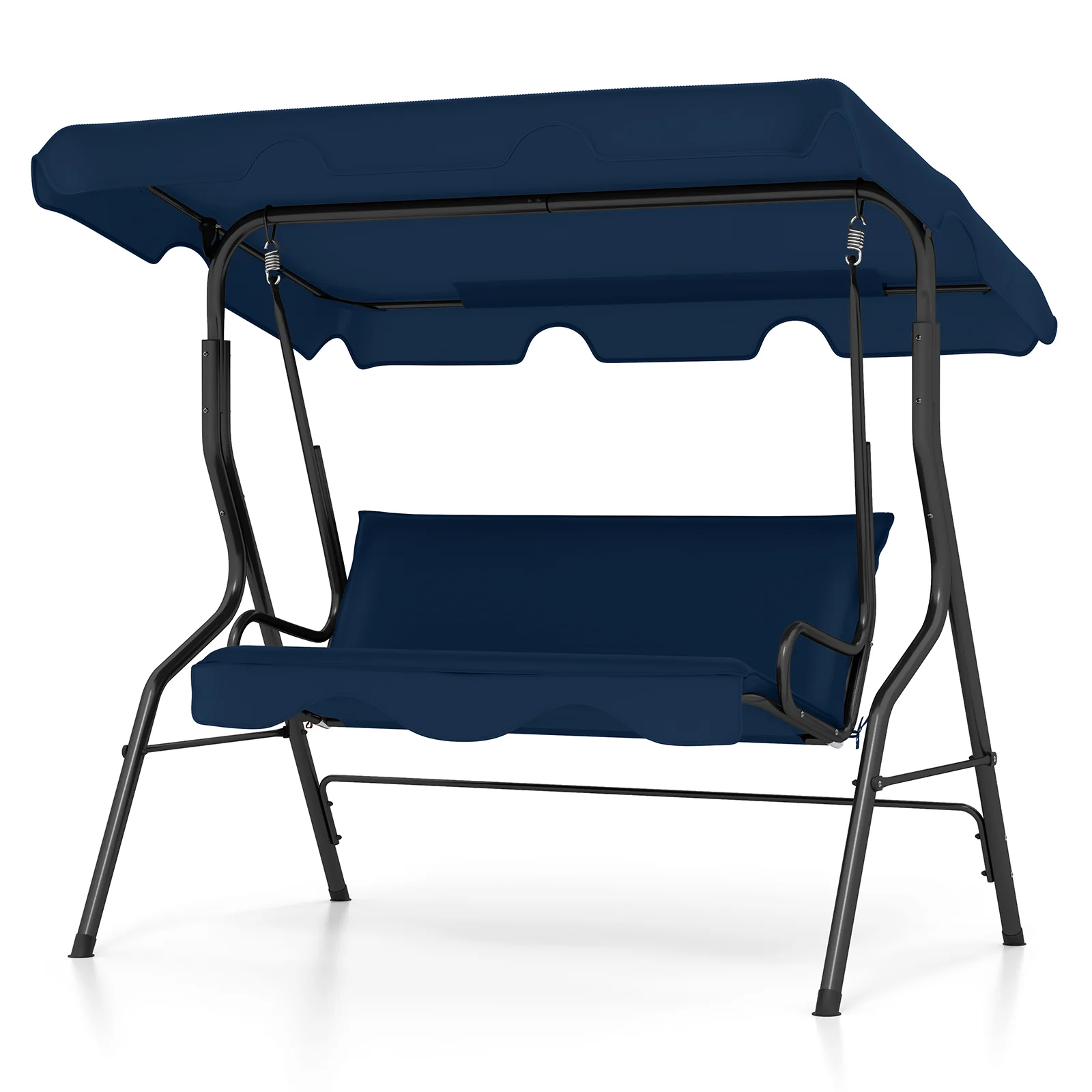 3-Seat Outdoor Patio Canopy Swing, Navy - Image 5